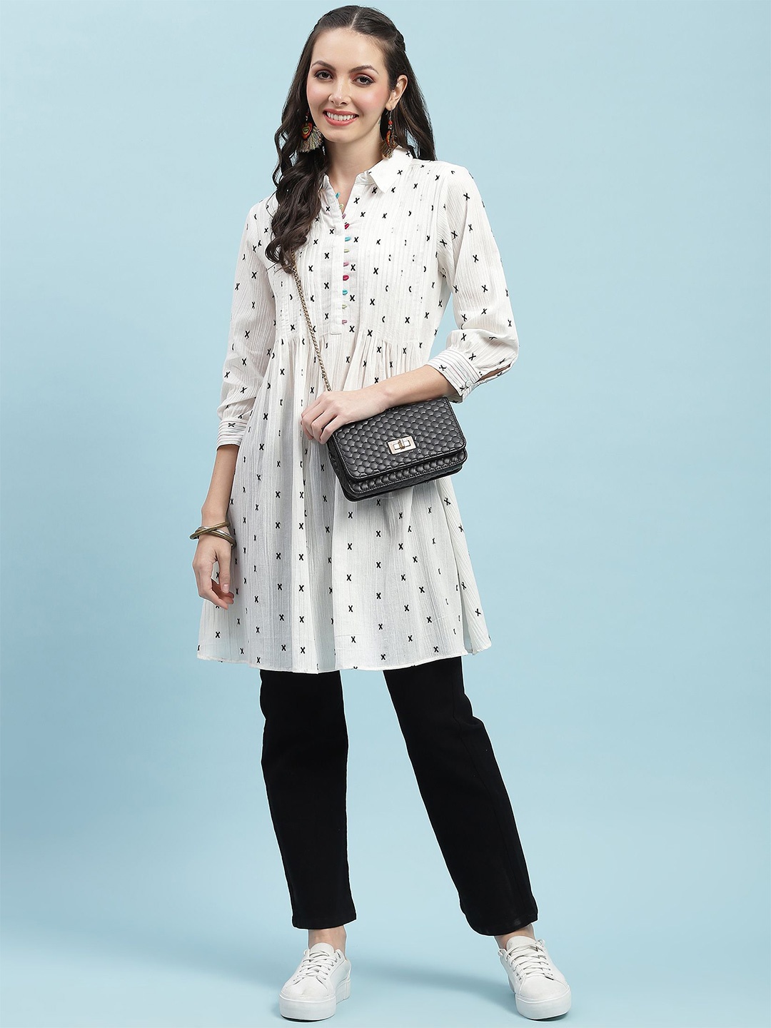 

Shree Shirt Collar Tunic, White