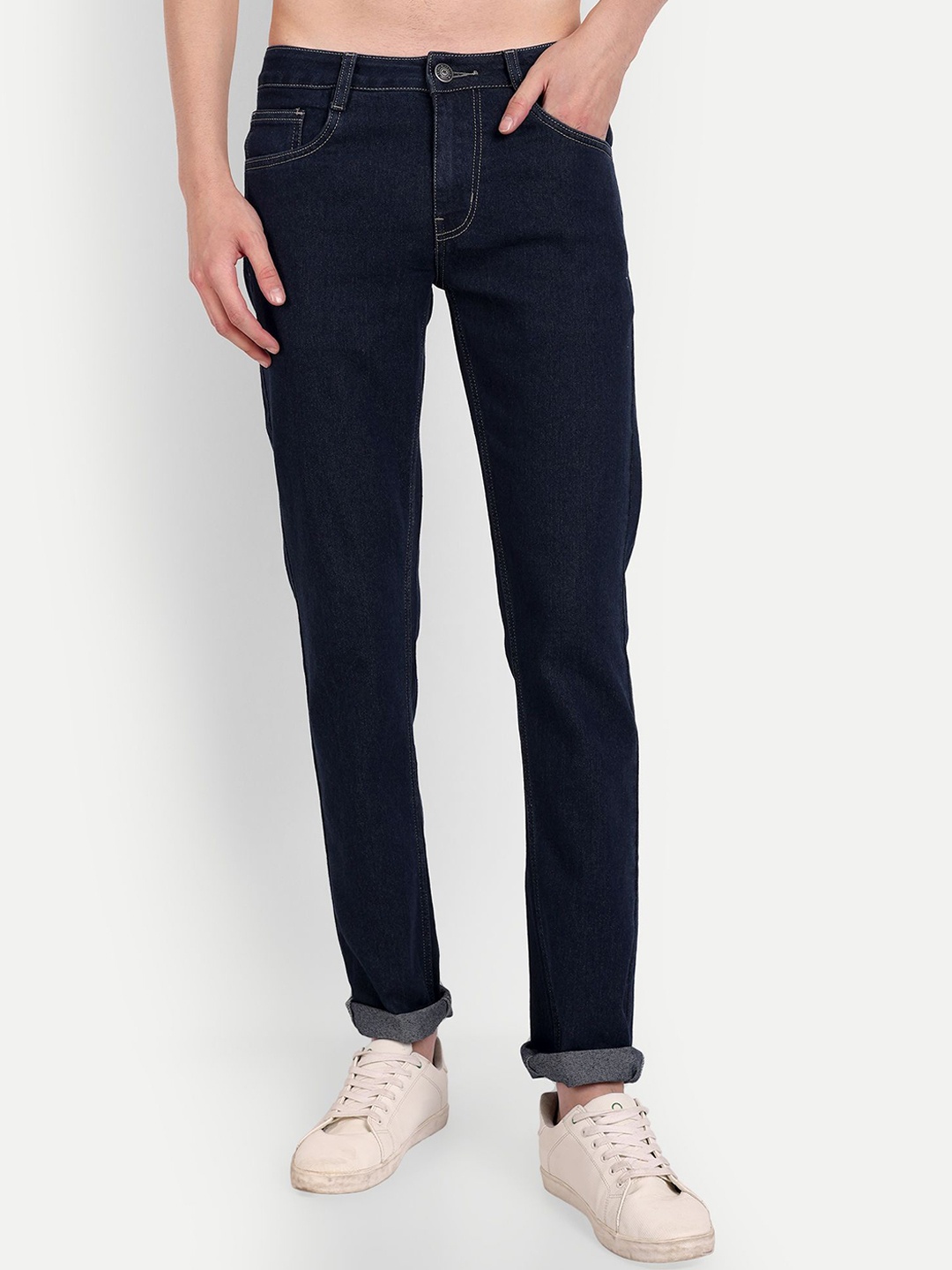 

MEGHZ Men Micheal Slim Fit Stretchable Jeans, Navy blue