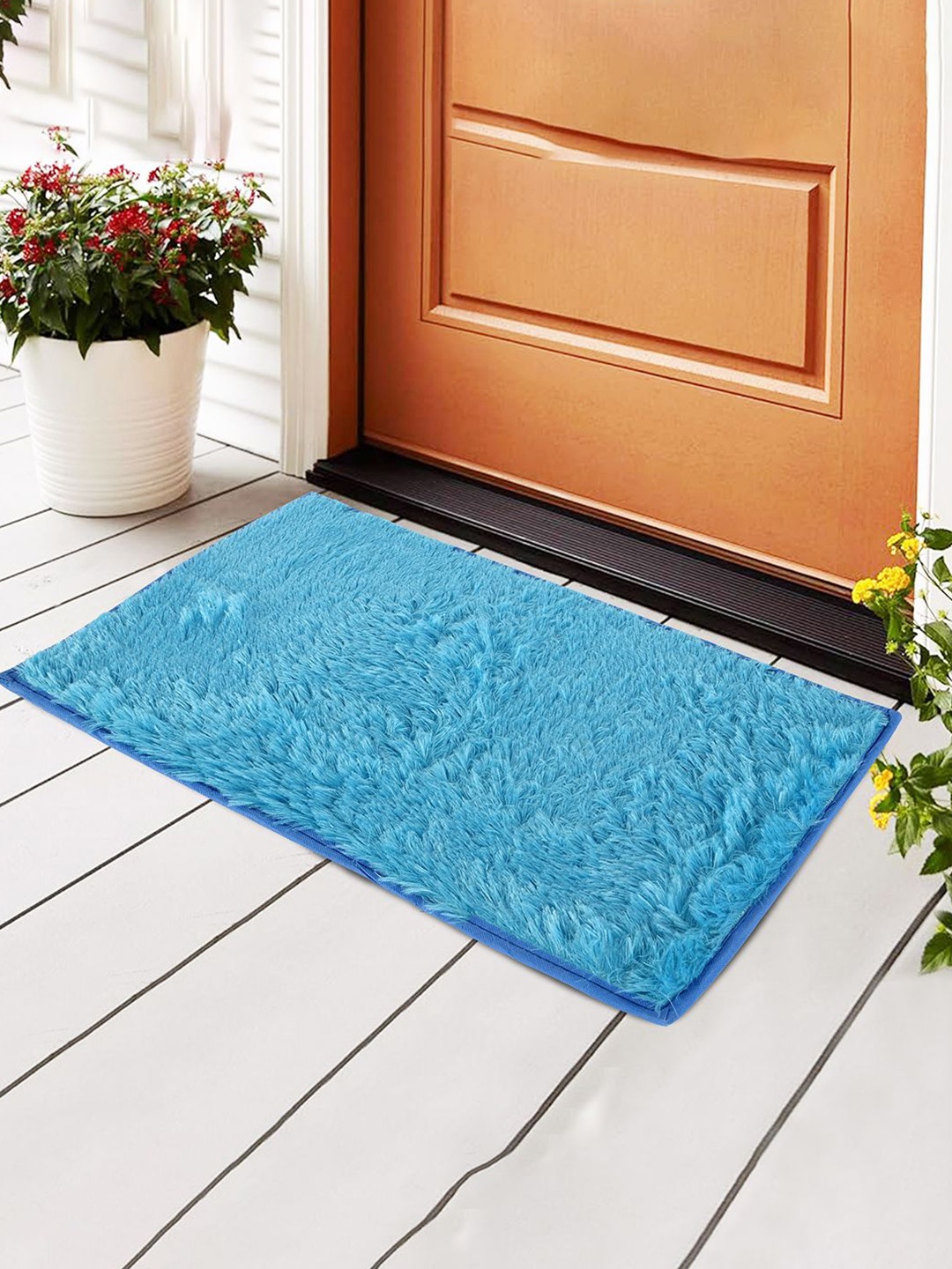 

Kuber Industries Blue 3 Pieces Anti-Slip Bathroom Mats