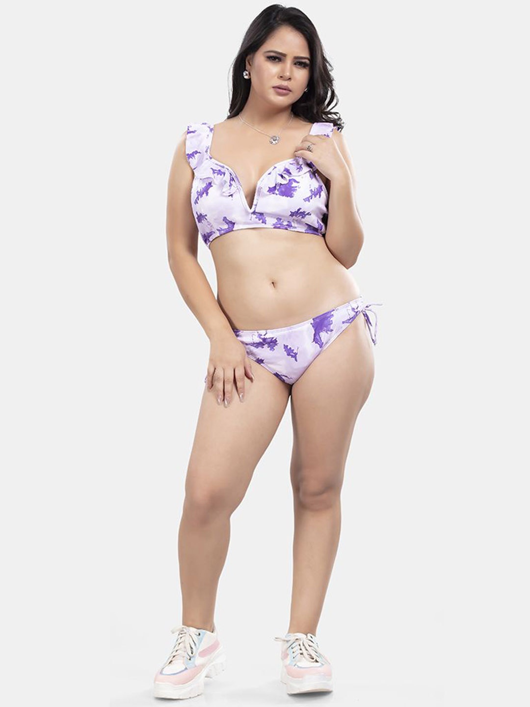 

BOLD & BAE Printed Swim Bikini Set, Purple