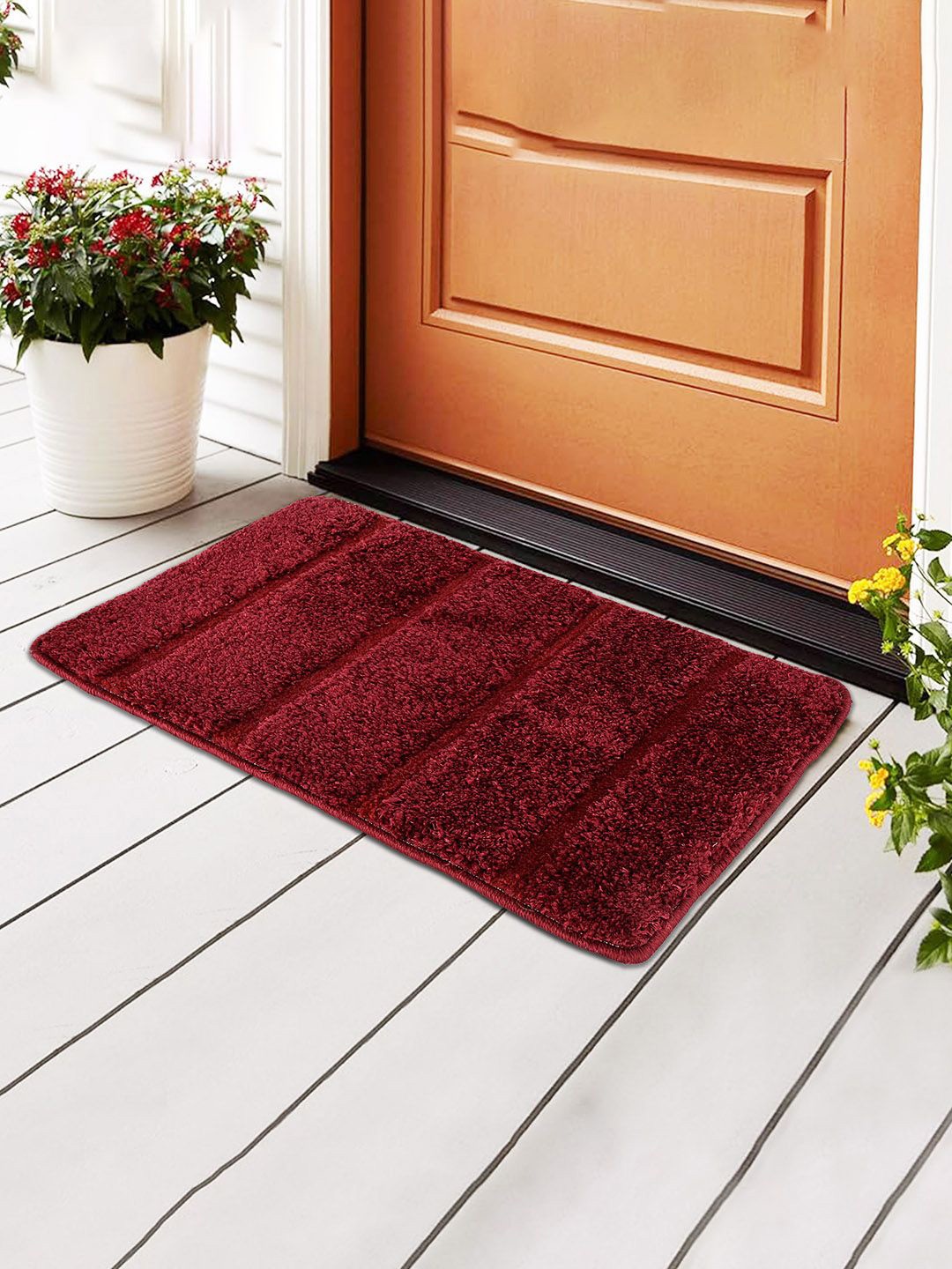 

Kuber Industries Maroon Microfibre Anti Skid No shredding Doormats