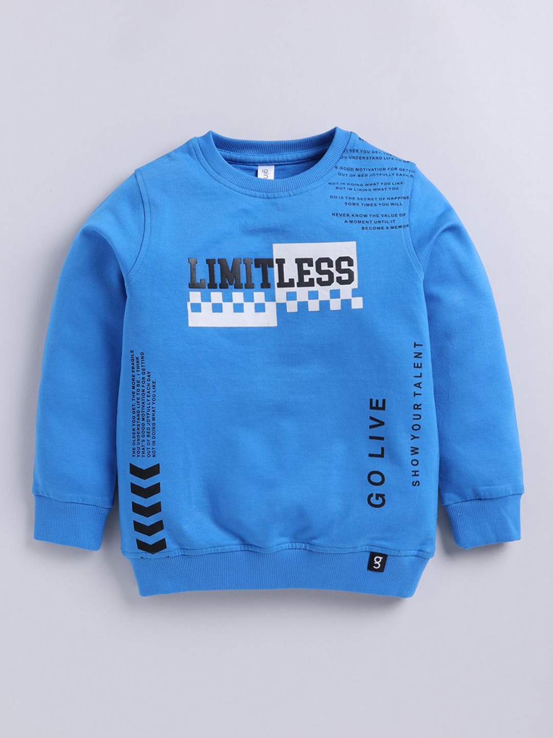 

Ginie Boys Typography Printed Round Neck Sweatshirt, Blue
