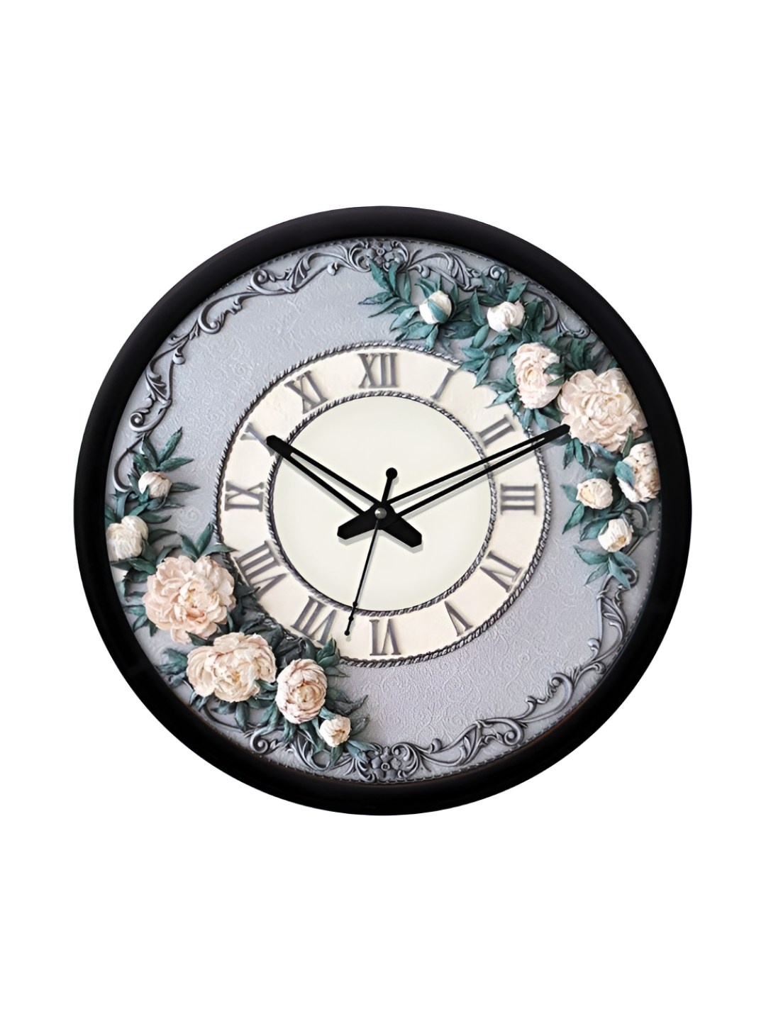 

RANDOM Printed Round Shaped Sweep Silent Movement Contemporary Wall Clock, Grey