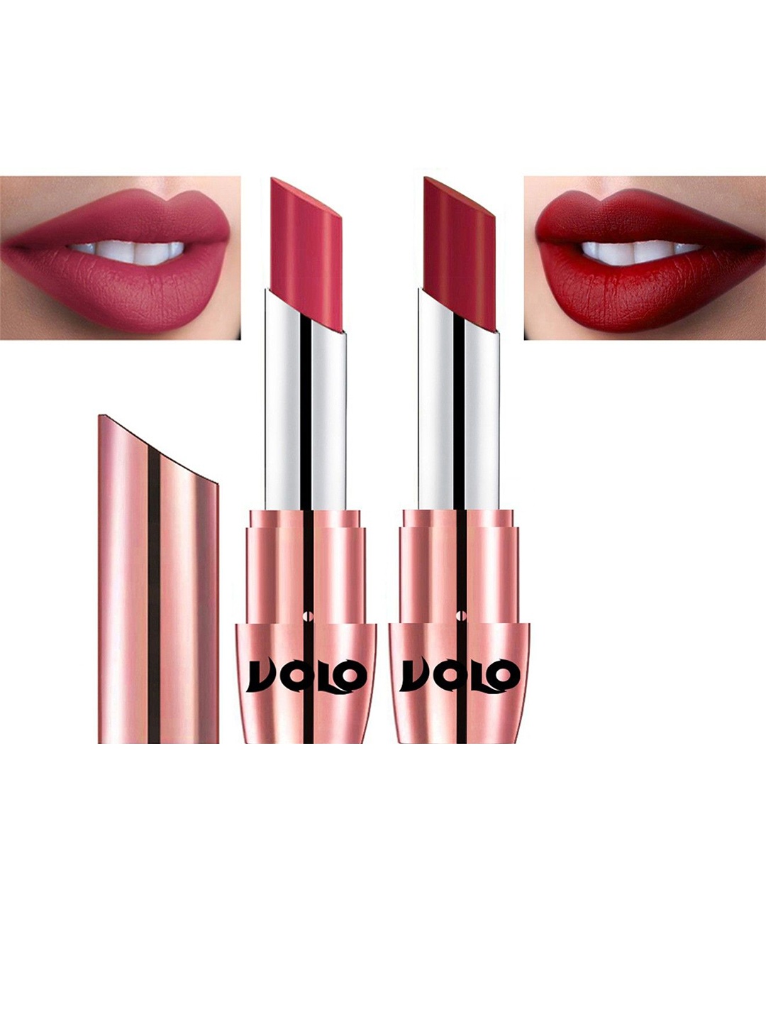 

VOLO Set Of 2 Creme Matte Lipsticks 3.5 g Each - Red 641 & Pink 643