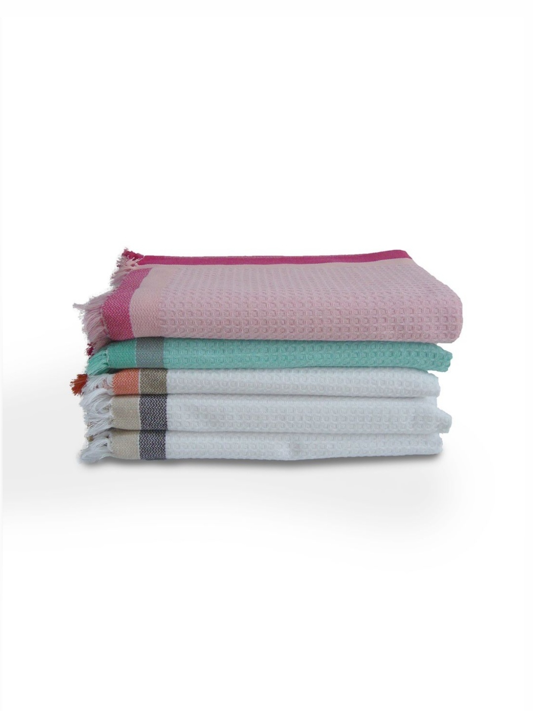 

Aura Pink & Blue 5 Pieces Pure Cotton 210 GSM Bath Towels
