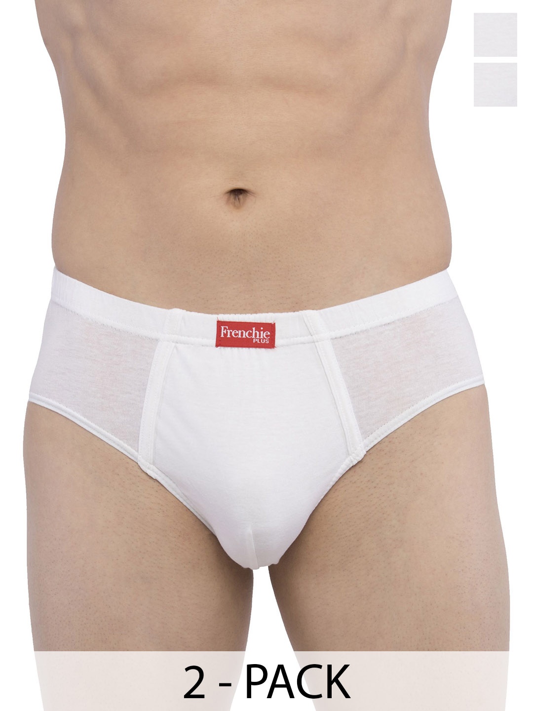 

FRENCHIE Pack Of 2 Cotton Basic BriefsFR-MI-BF-PLUSW-10P-95-PO2, White