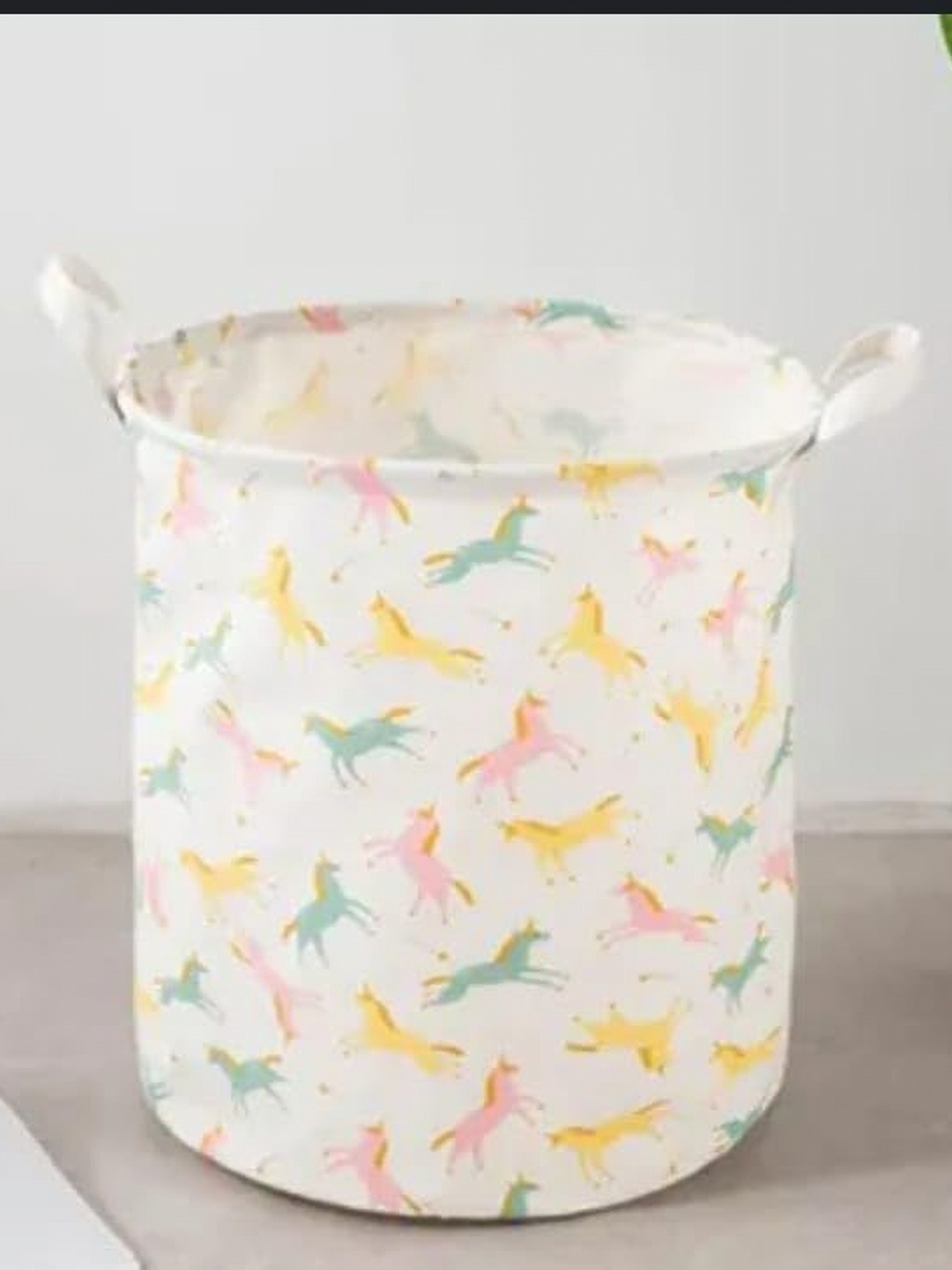 

HomeCloud White & Green Unicorn Printed Waterproof Foldable Laundry Bag
