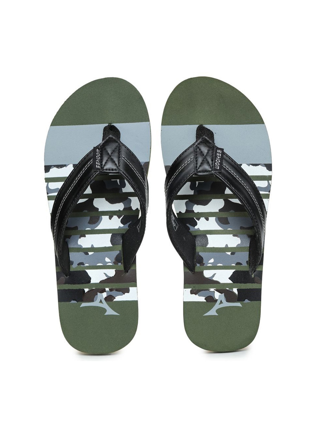 

ABROS Men Printed Thong Flip-Flops, Olive