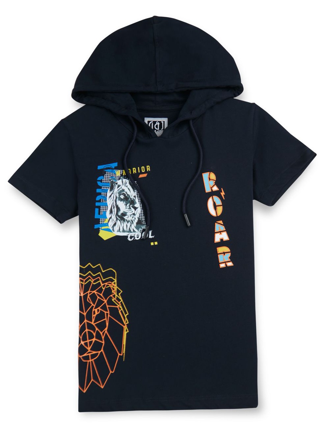 

Gini and Jony Boys Graphic Printed Hood Cotton T-shirt, Navy blue