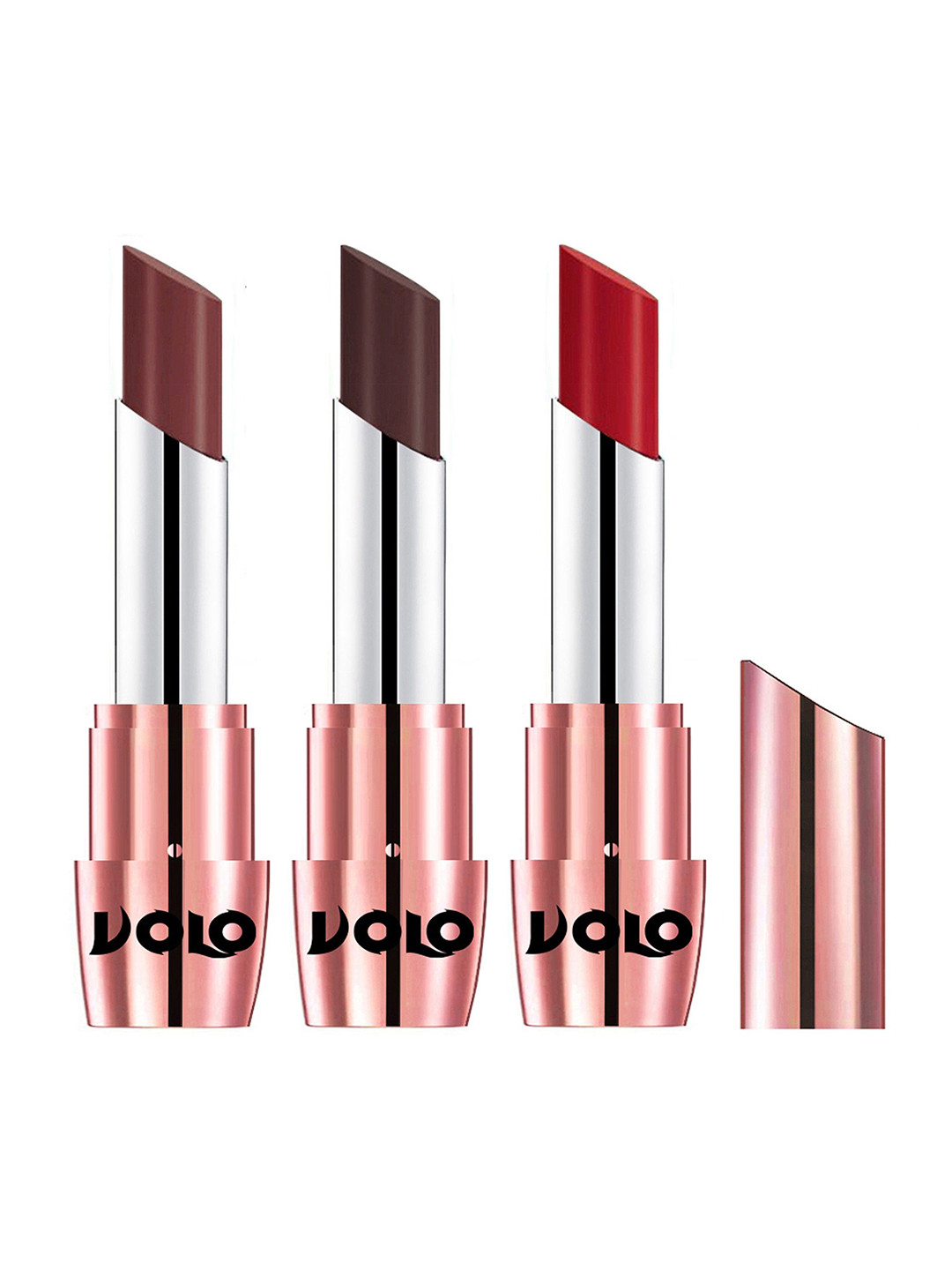 

VOLO Set Of 3 Creme Matte Lipstick - 3.5 g Each - Tomato Red 634-Coffee 635-Chocolate 640