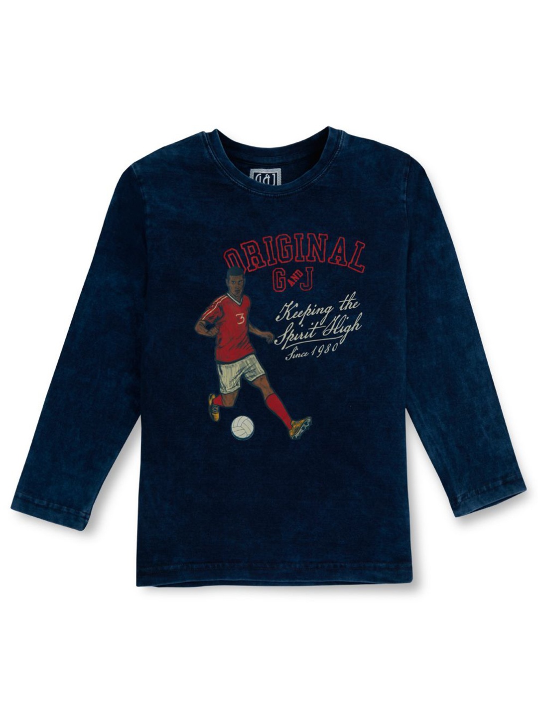 

Gini and Jony Boys Graphic Printed Round Neck Cotton T-shirt, Blue