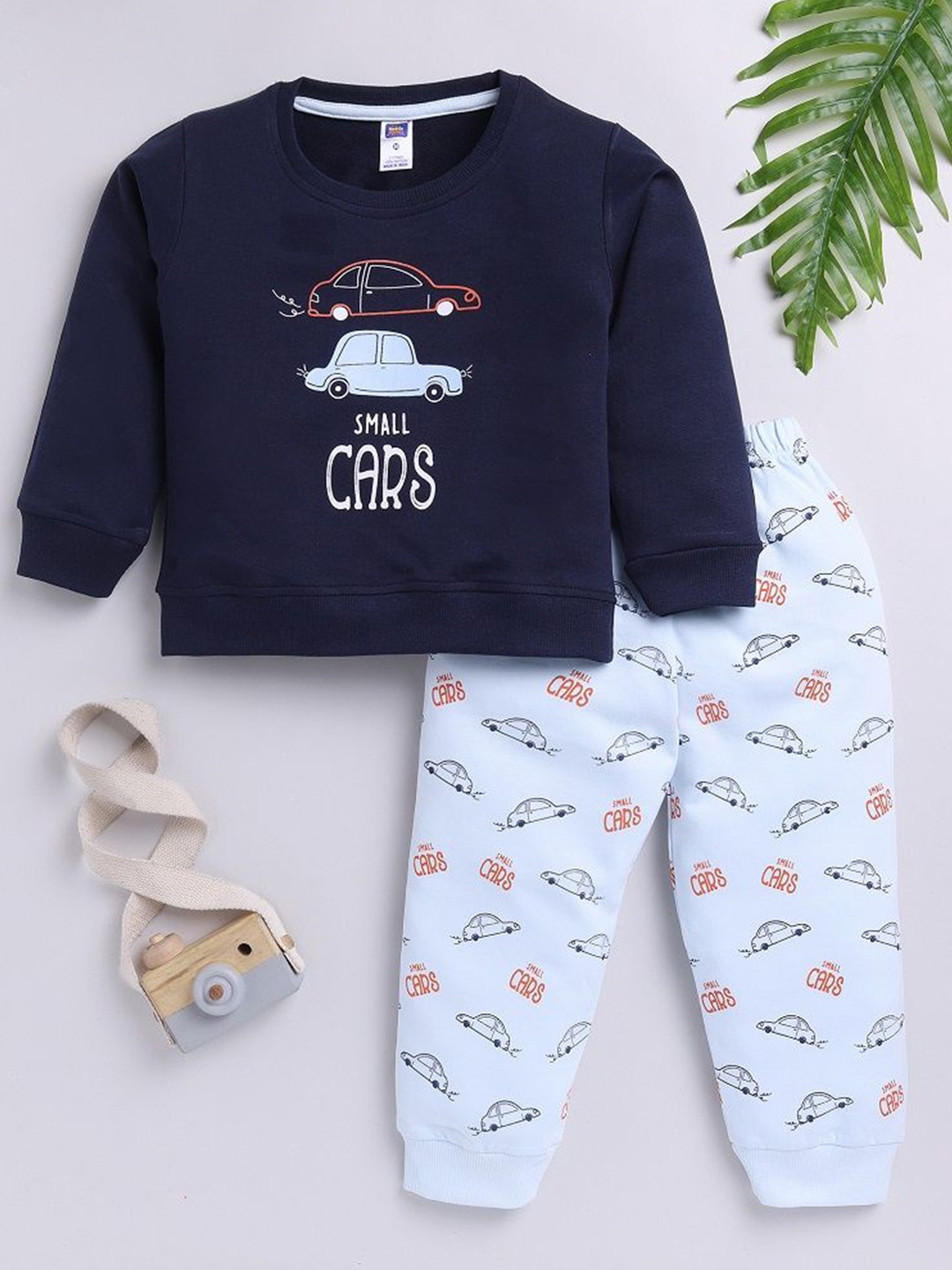 

Nottie Planet Boys Printed Round Neck Sweatshirt With Joggers, Navy blue