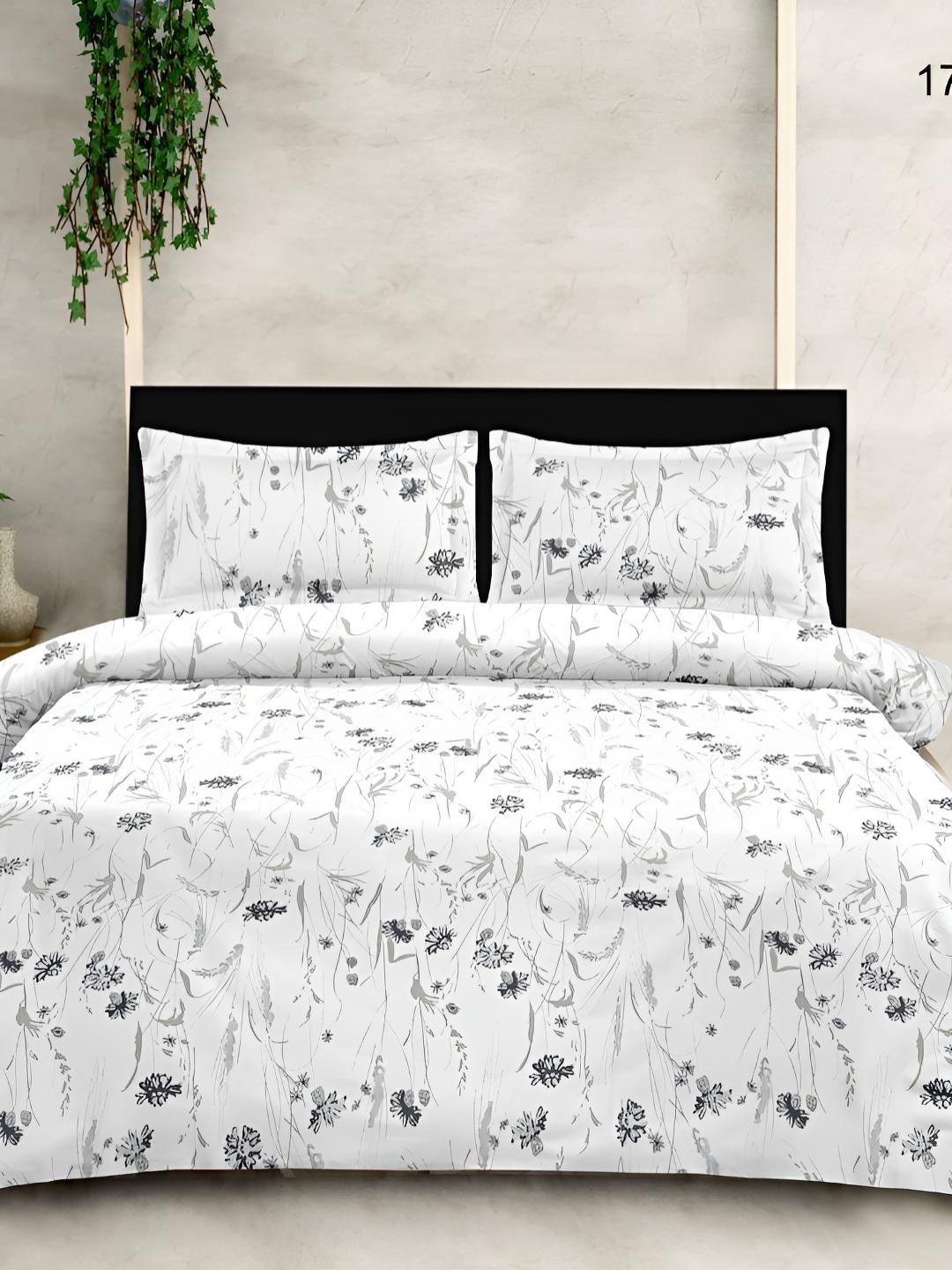 

Sleeping Owls- because your sleep matters White Printed 210 TC Cotton King Bedsheet Set