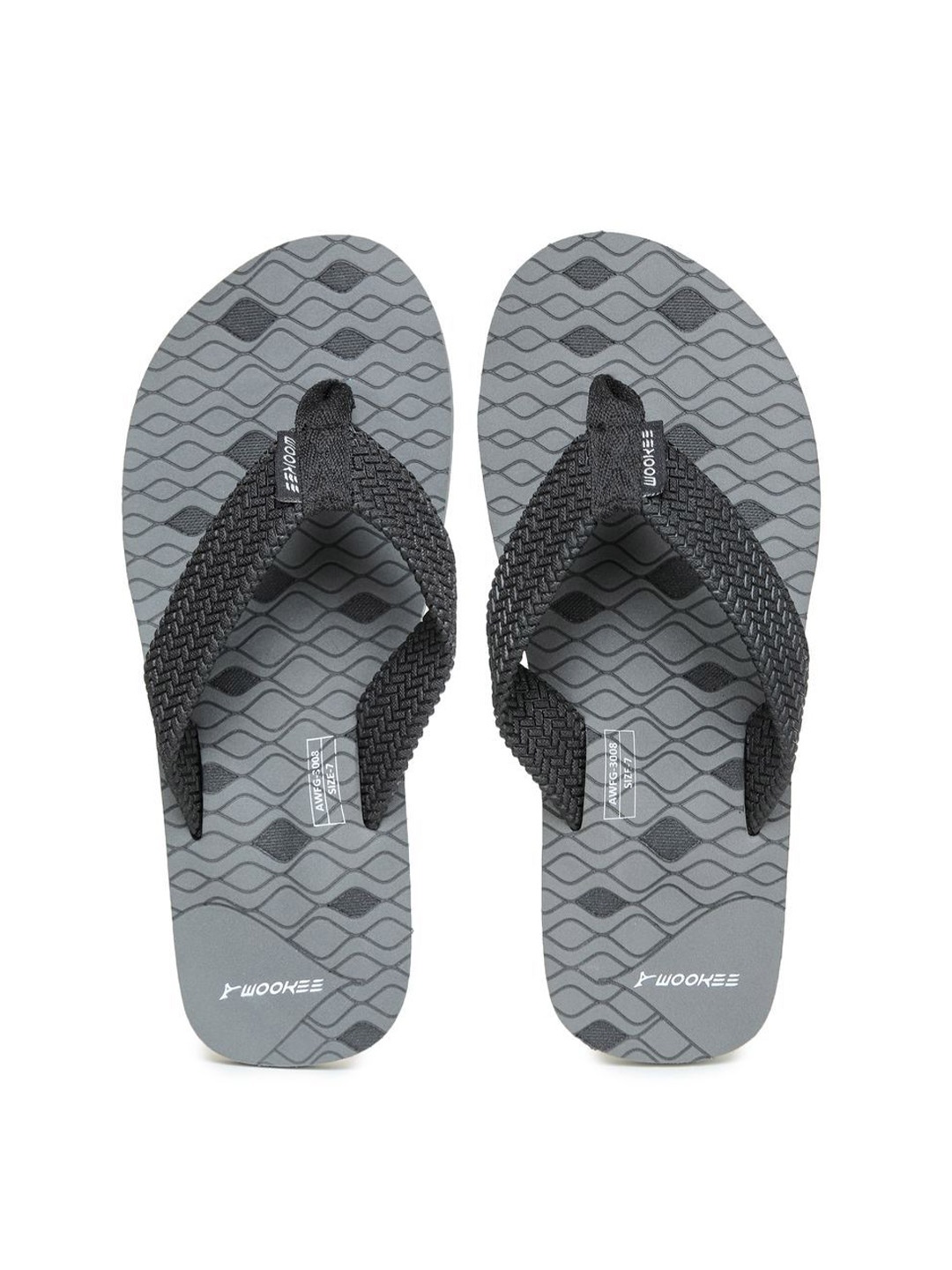 

ABROS Men Printed Thong Flip-Flops, Grey