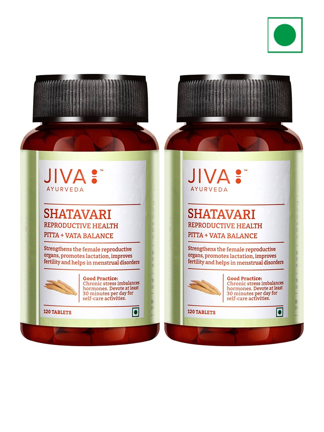 

Jiva Set Of 2 Shatavari Tablets Boosts Immunity -120 Tablets Each, White