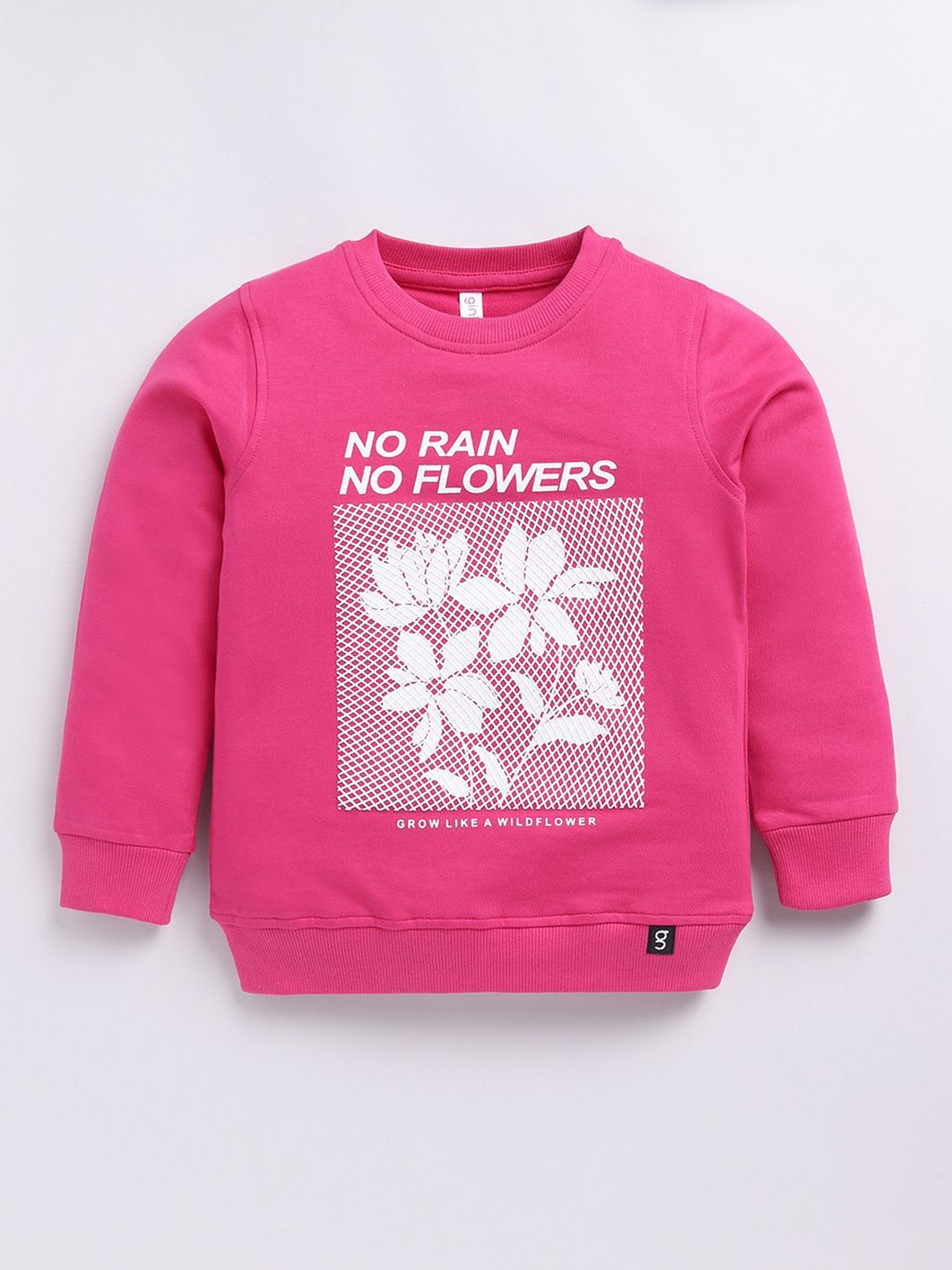 

Ginie Girls Floral Printed Round Neck Sweatshirt, Pink