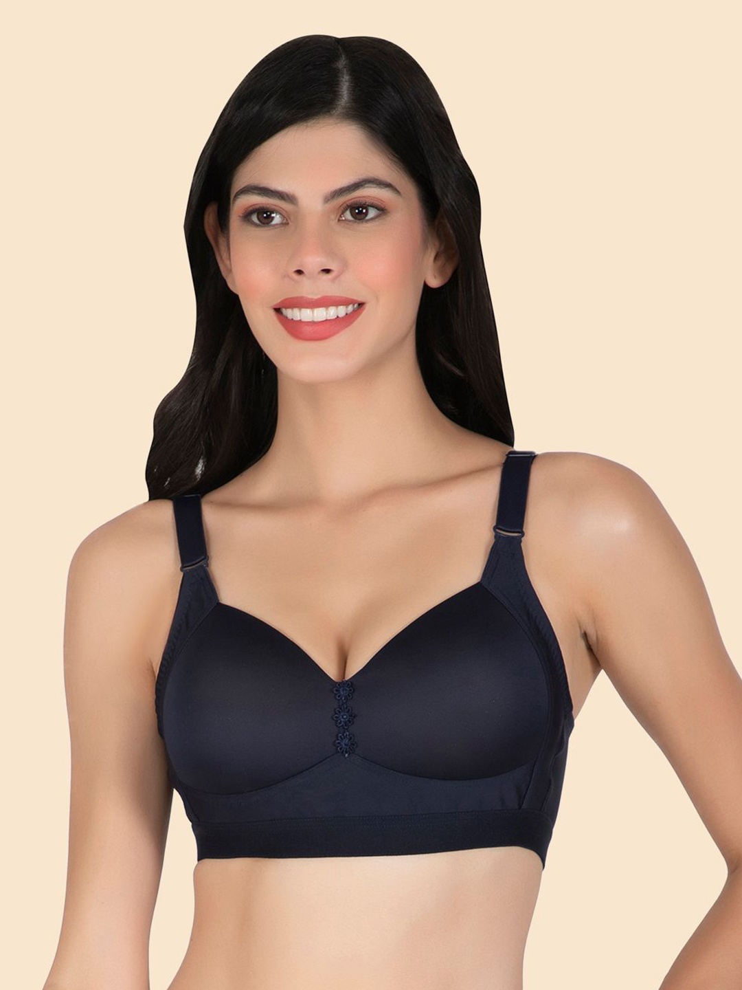 

Joomie Solid Bra Full Coverage Lightly Padded, Black