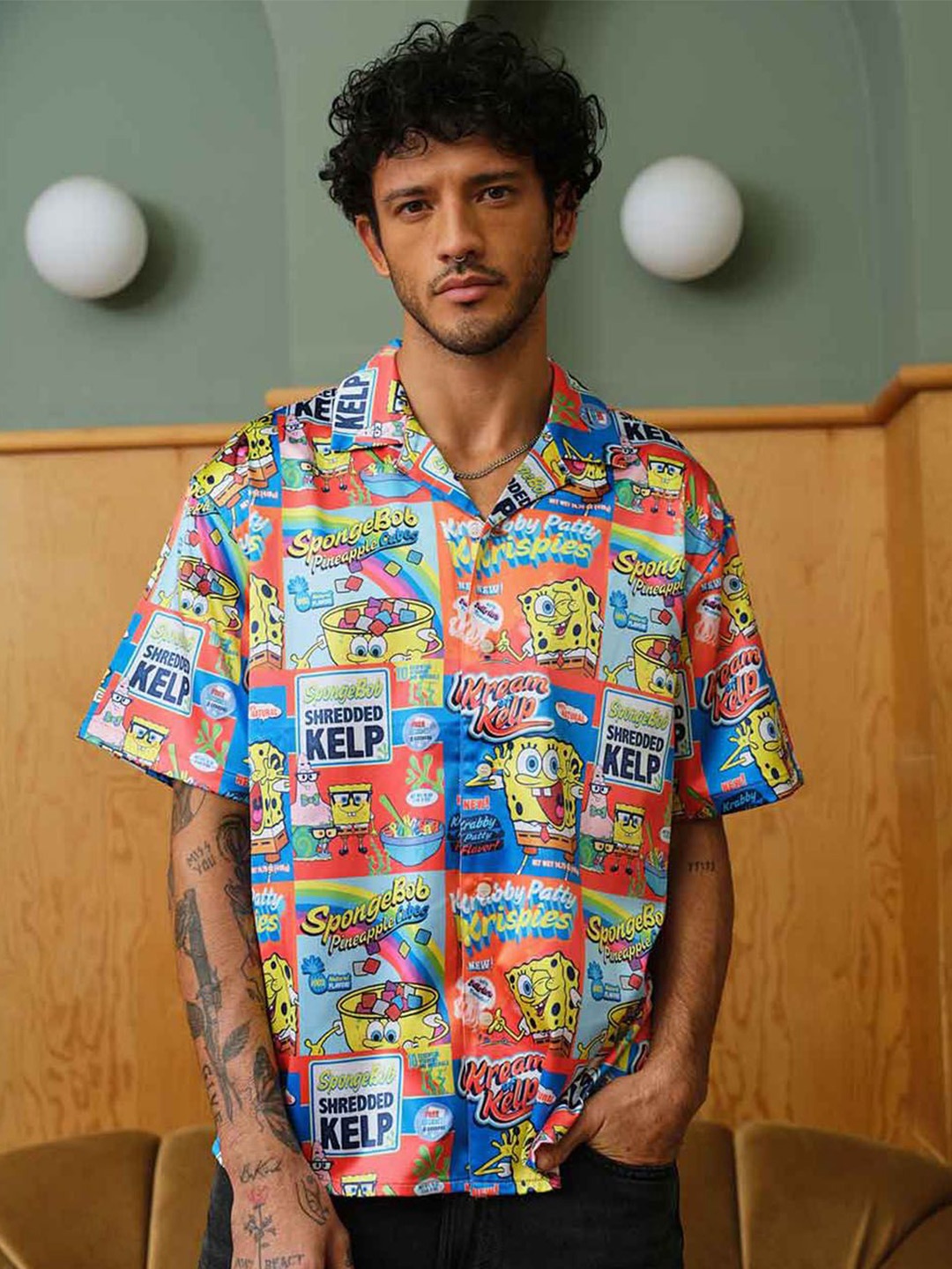 

Bonkers Corner Men Opaque Printed Casual Shirt, Red