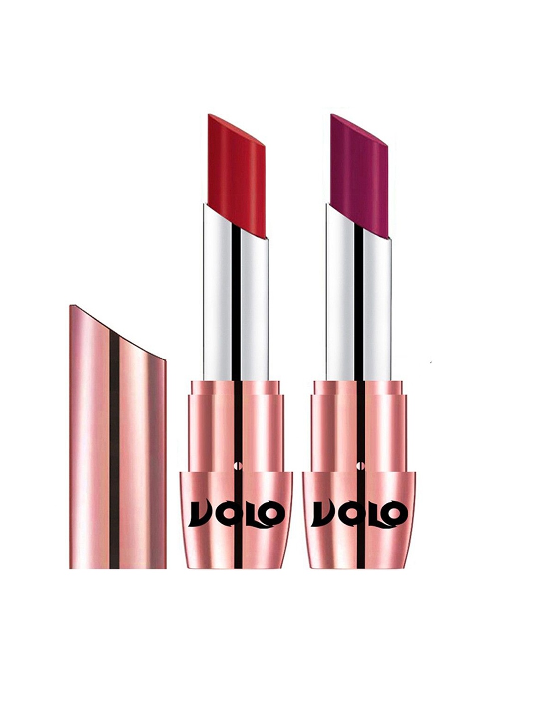 

VOLO Set Of 2 Creme Matte Lipstick With Vitamin E-3.5 g Each-Tomato Red-640-Magenta-645