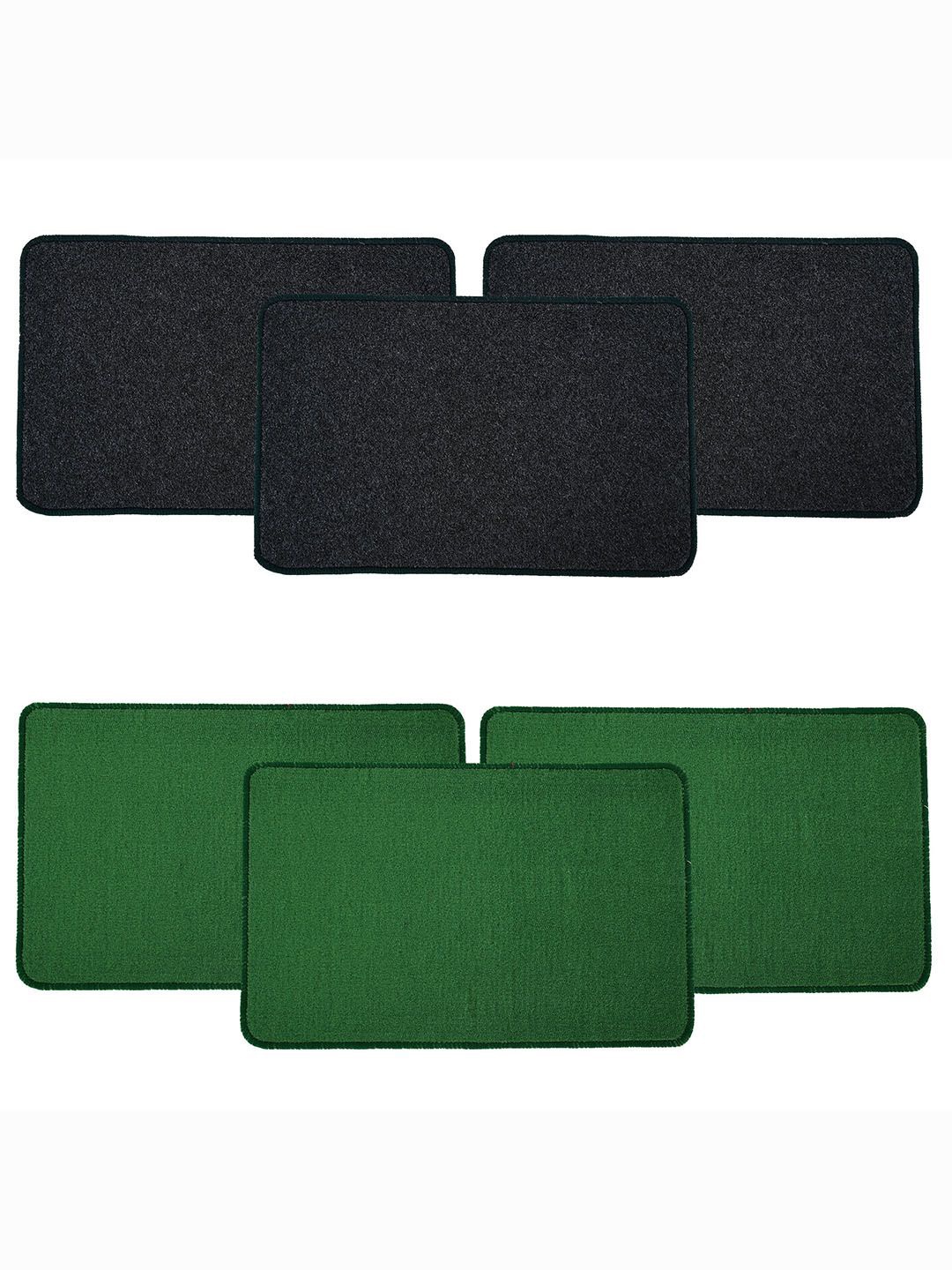 

Kuber Industries Green & Grey 6 Pieces Microfiber Anti-Skid Doormats