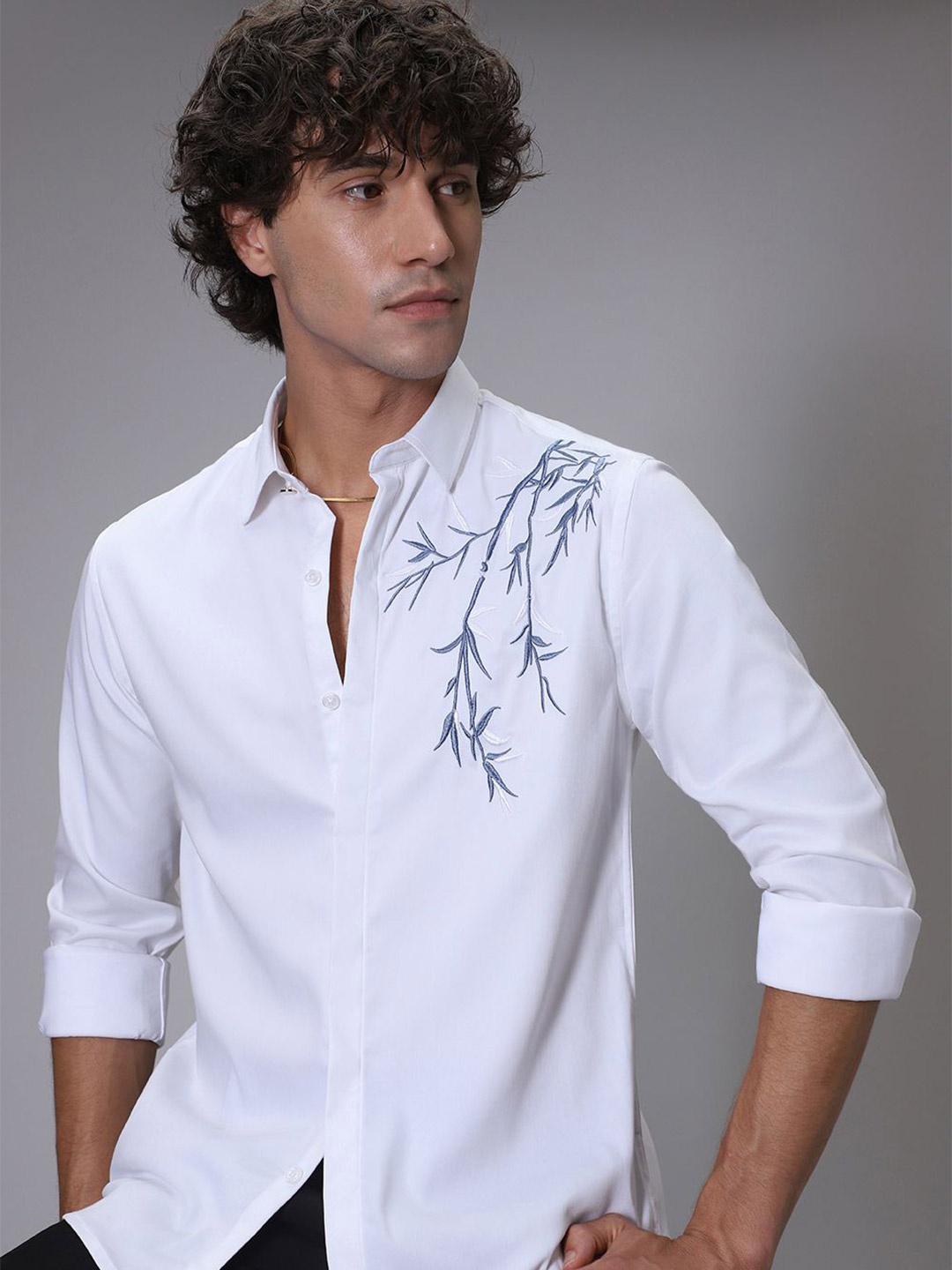 

Banana Club Men Classic Slim Fit Opaque Casual Shirt, White