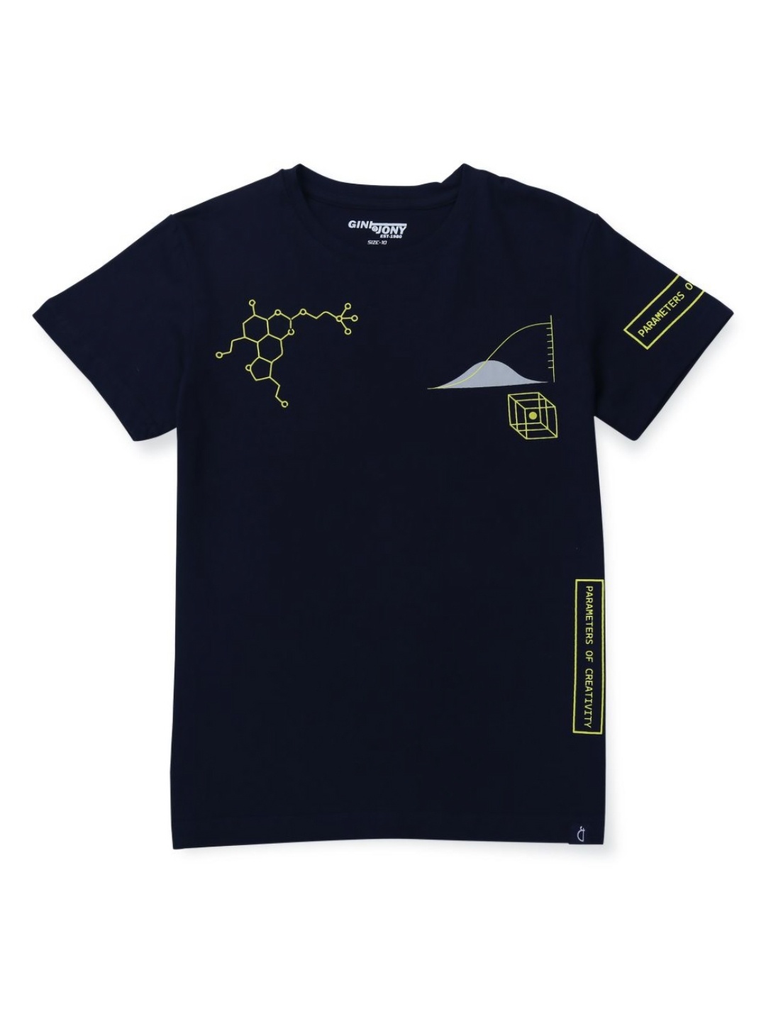 

Gini and Jony Boys Graphic Printed Round Neck Cotton T-shirt, Navy blue