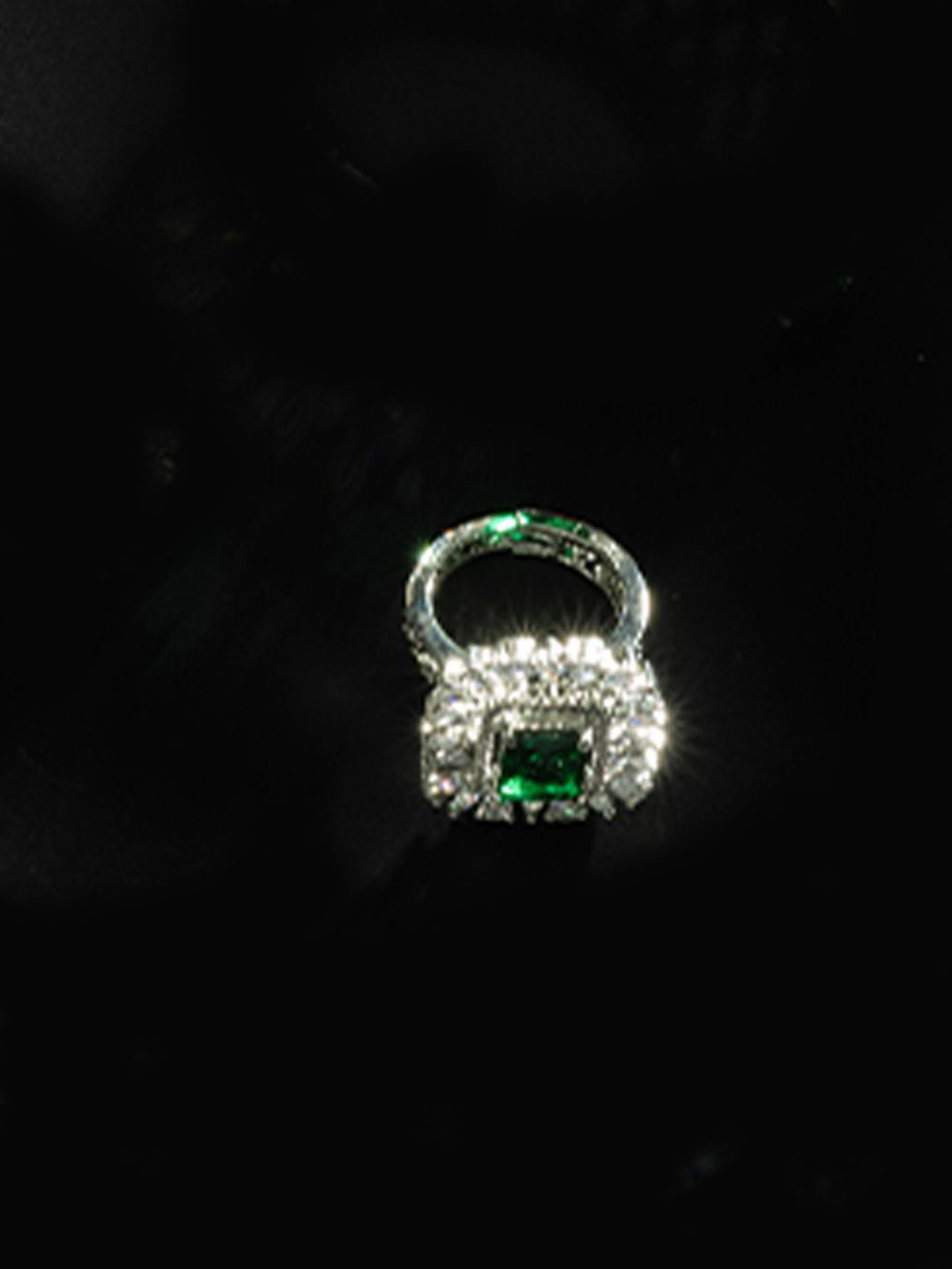 

Niscka Silver-Plated AD-Studded Adjustable Finger Ring