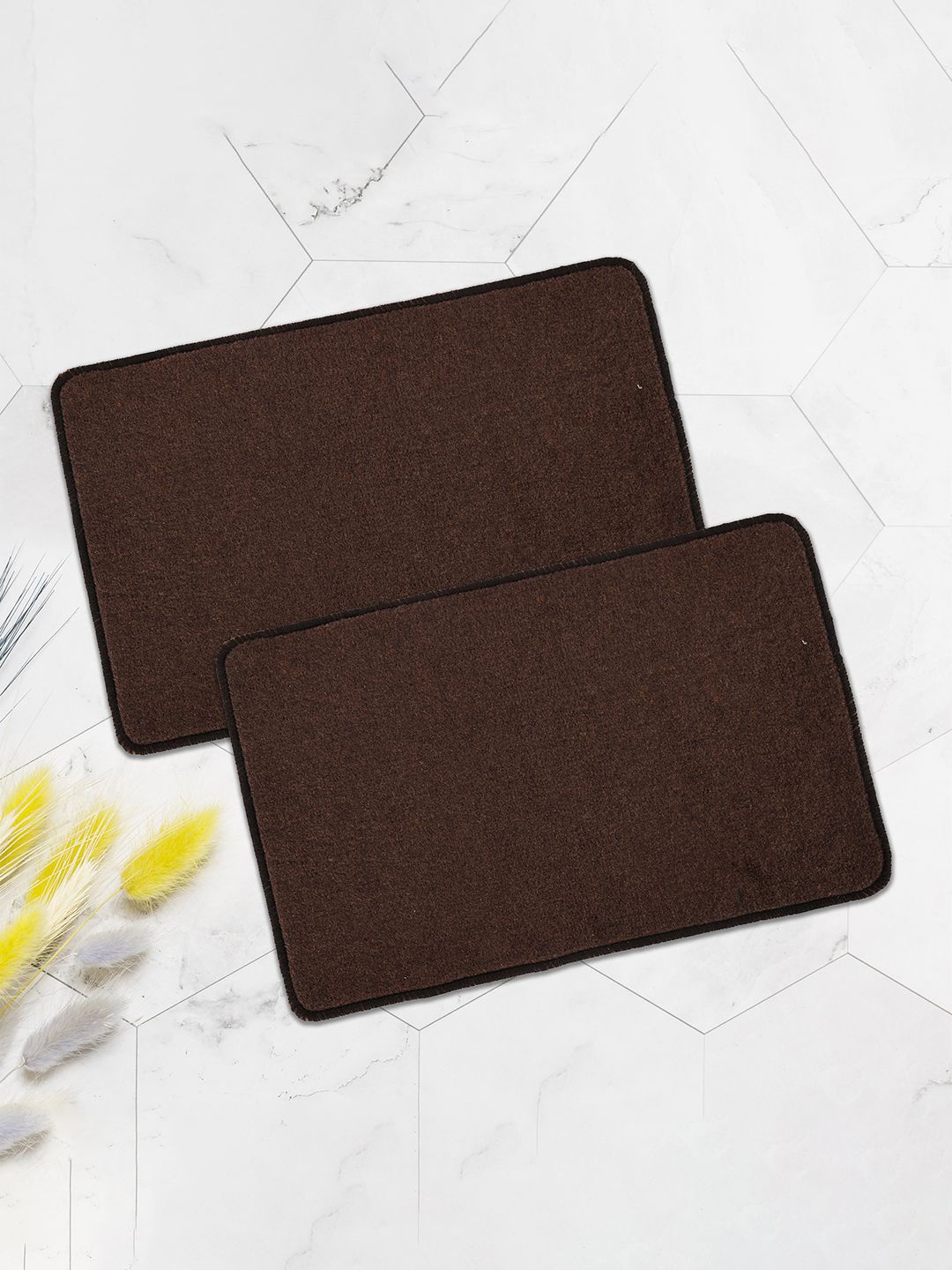 

Kuber Industries Brown 2 Pieces Anti Skid Door Mat