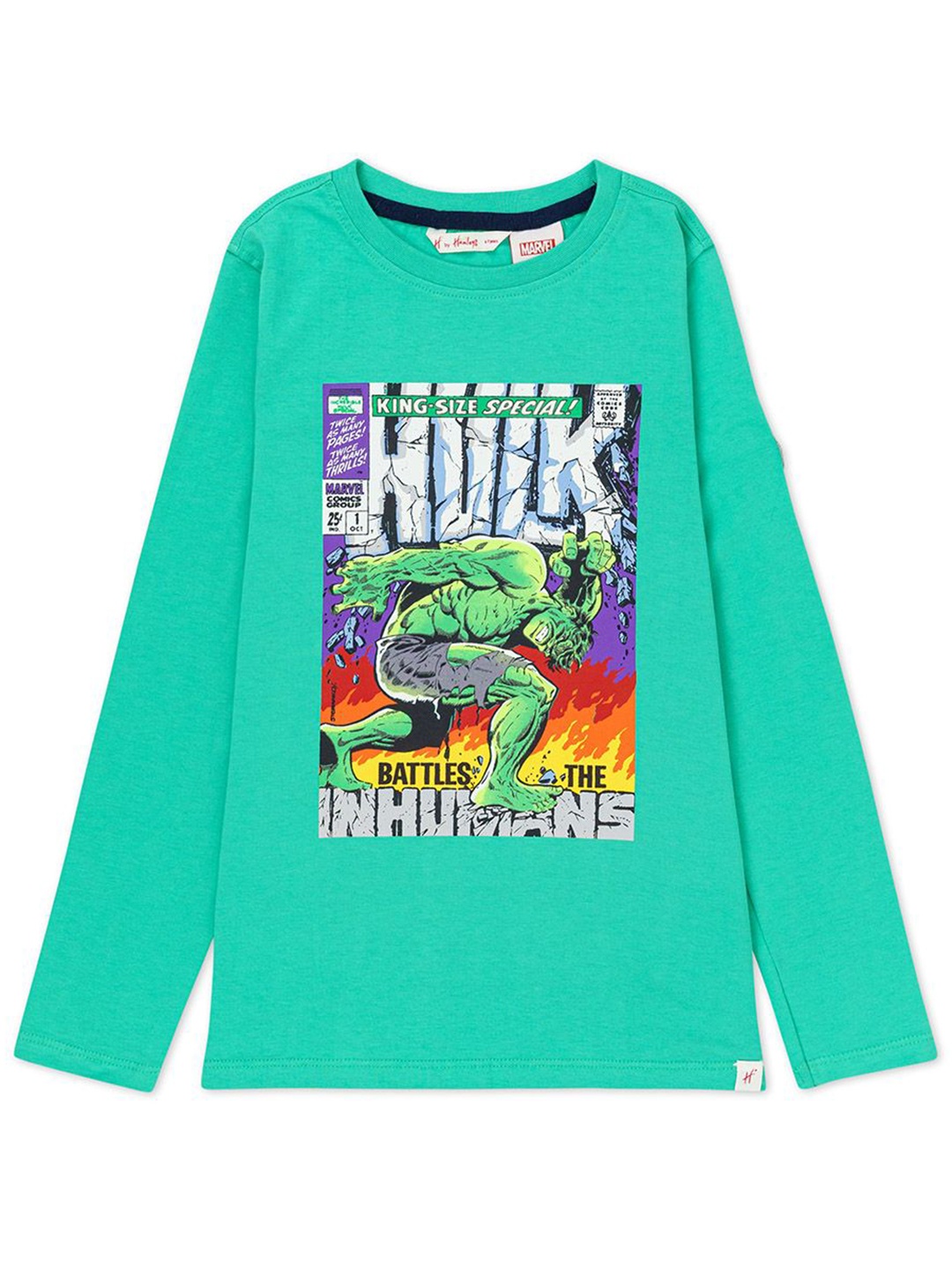 

H By Hamleys Boys Typography Printed Round Neck Cotton T-shirt, Green