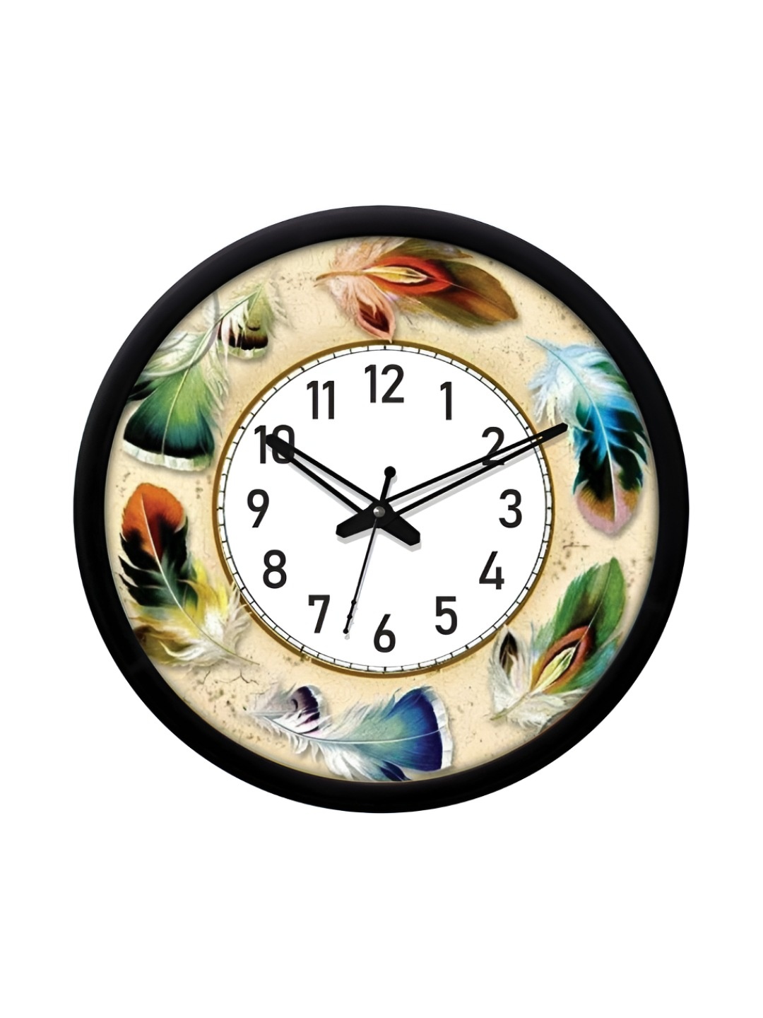 

RANDOM Printed Round Shaped Sweep Silent Movement Contemporary Wall Clock, White