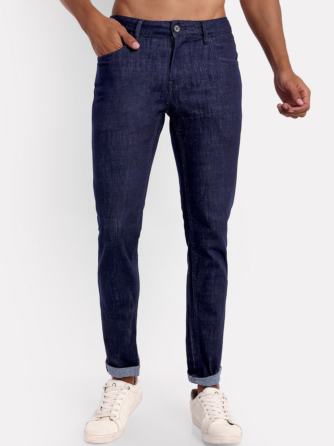 

MEGHZ Men Micheal Slim Fit Mid-Rise Stretchable Jeans, Blue
