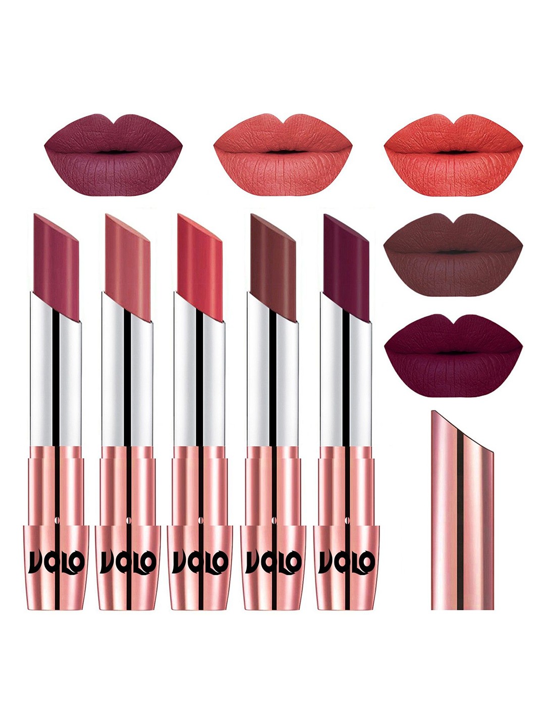 

VOLO Set Of 5 Creme Matte Lipsticks, Multi