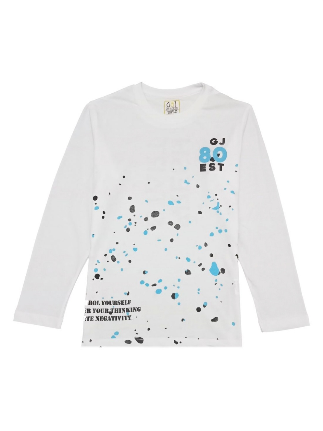 

Gini and Jony Boys Graphic Printed Round Neck Cotton T-shirt, White