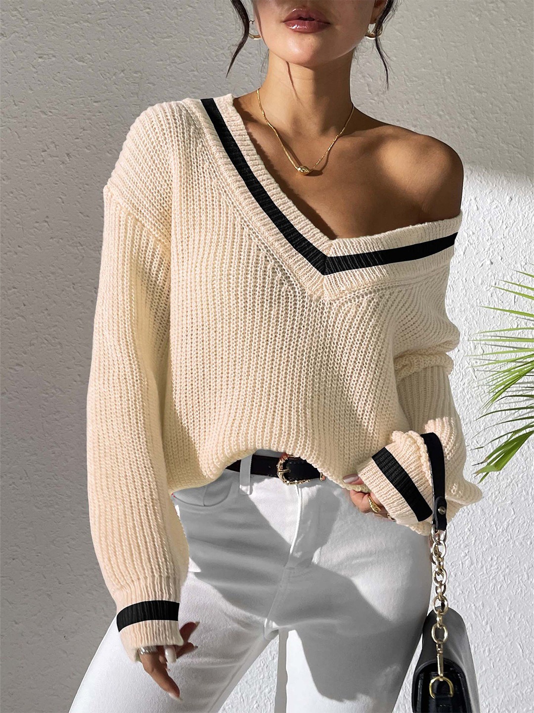 

StyleCast x Revolte Women Pullover Sweater, Beige