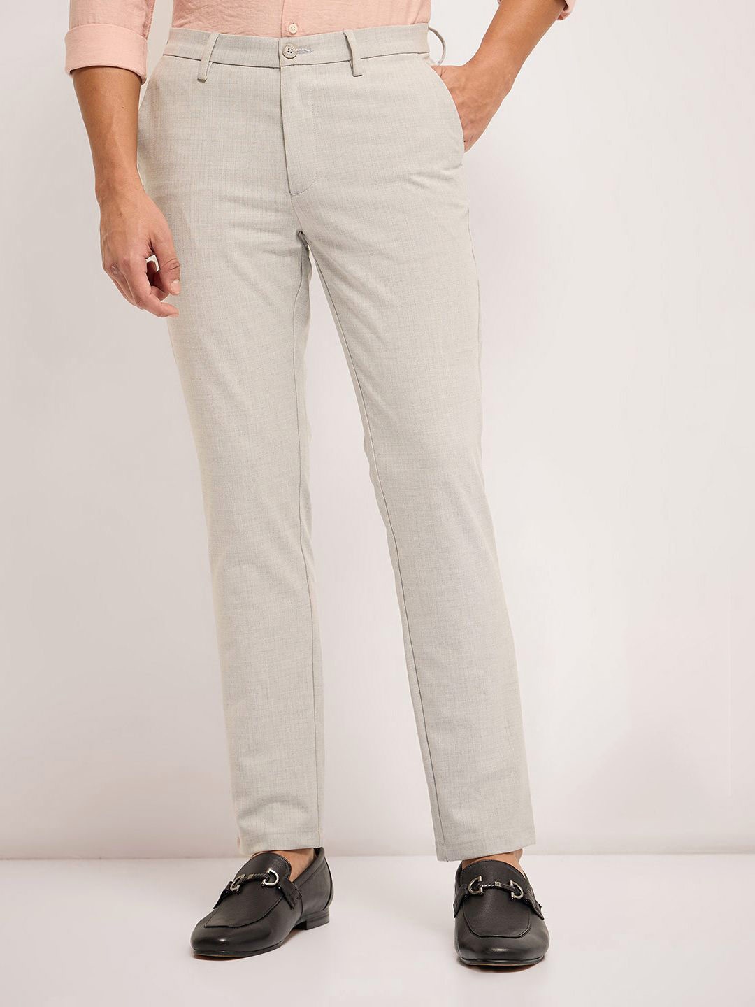 

THE BEAR HOUSE Men Slim Fit Trousers, Grey