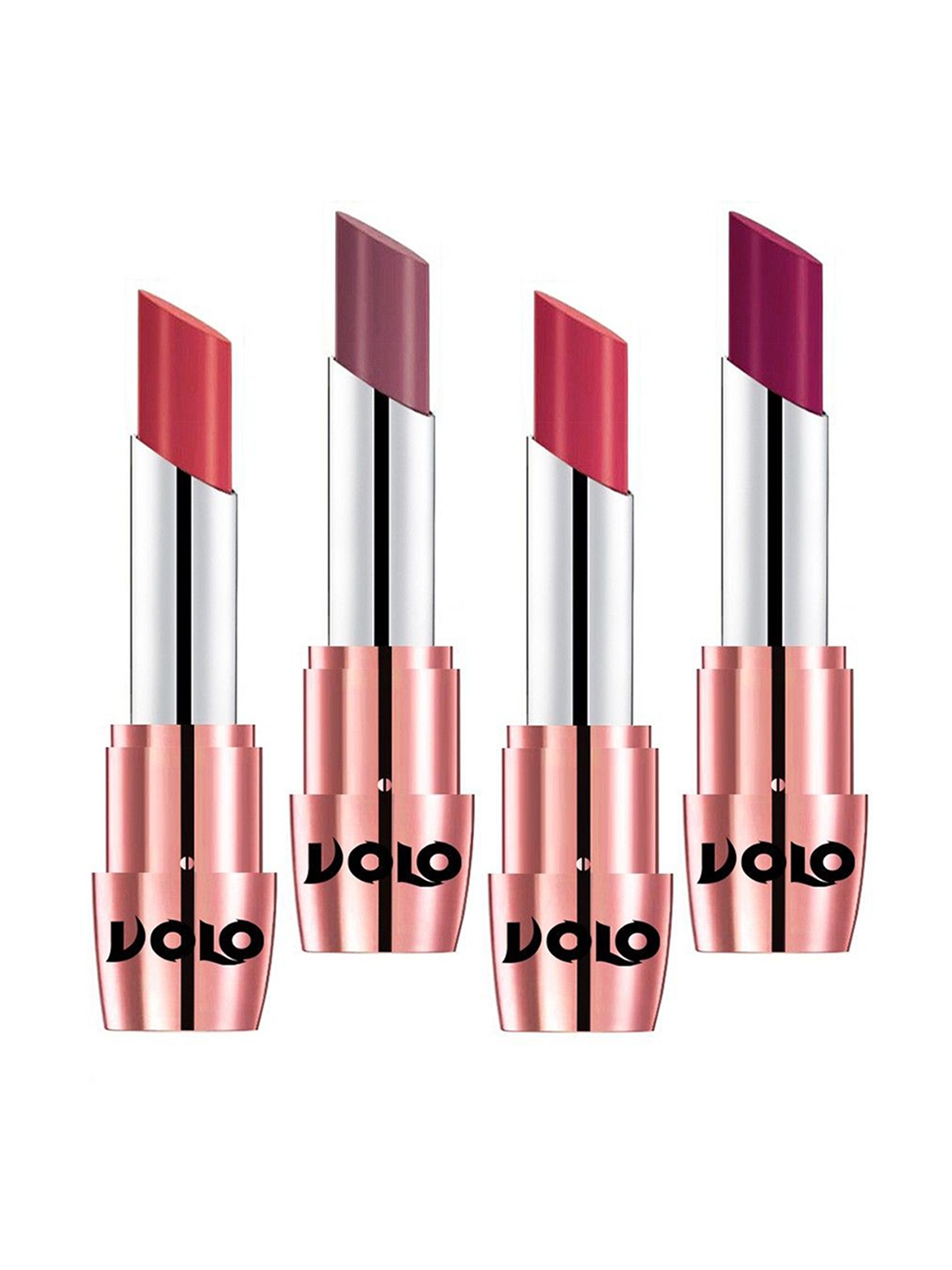 

VOLO Set Of 4 Creme Matte Lipstick - 3.5 g Each - Magenta-Plum-Peach-Pink