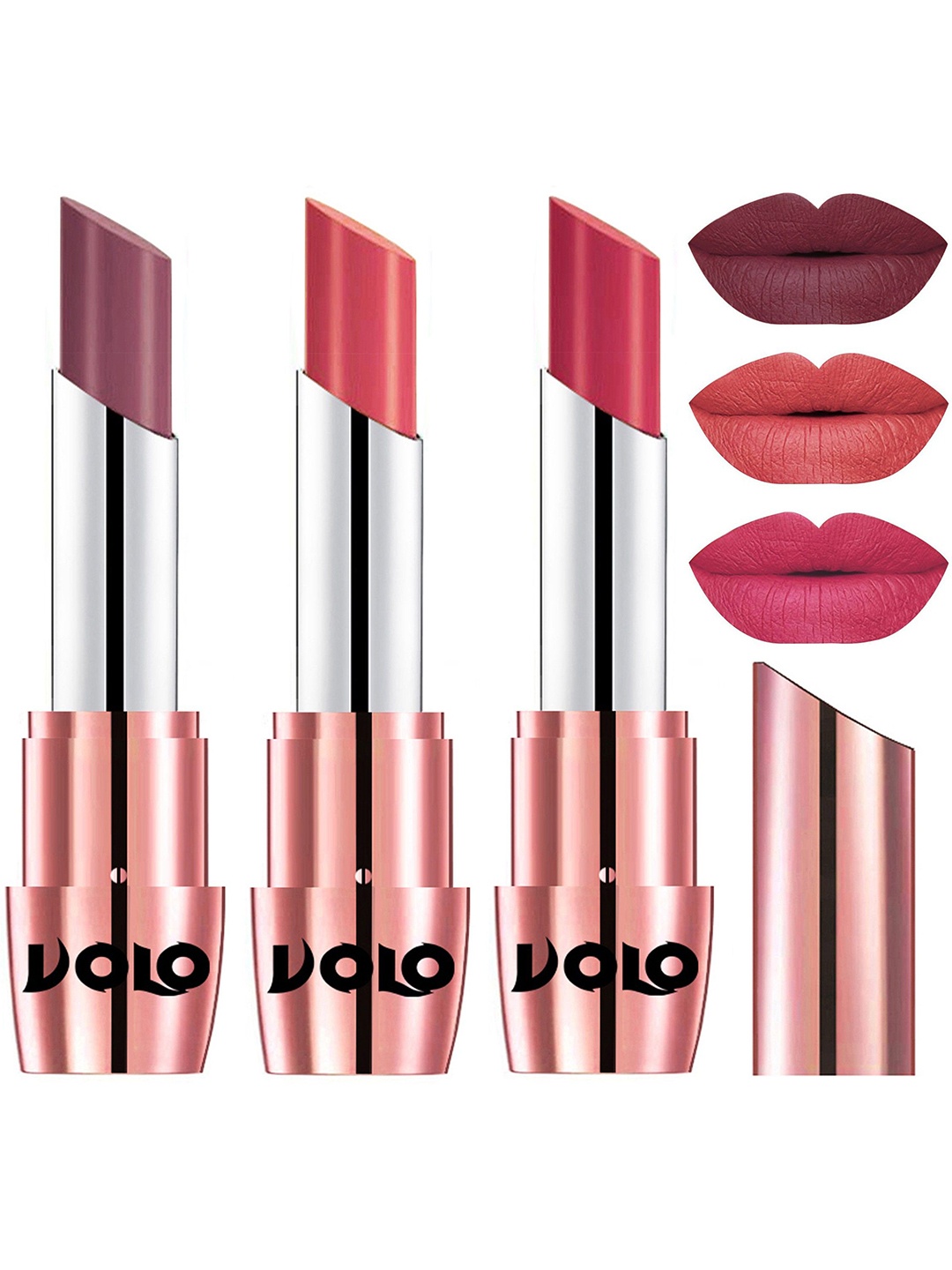 

VOLO Set Of 3 Creme Matte Lipstick - Shades 636-637-641, Multi