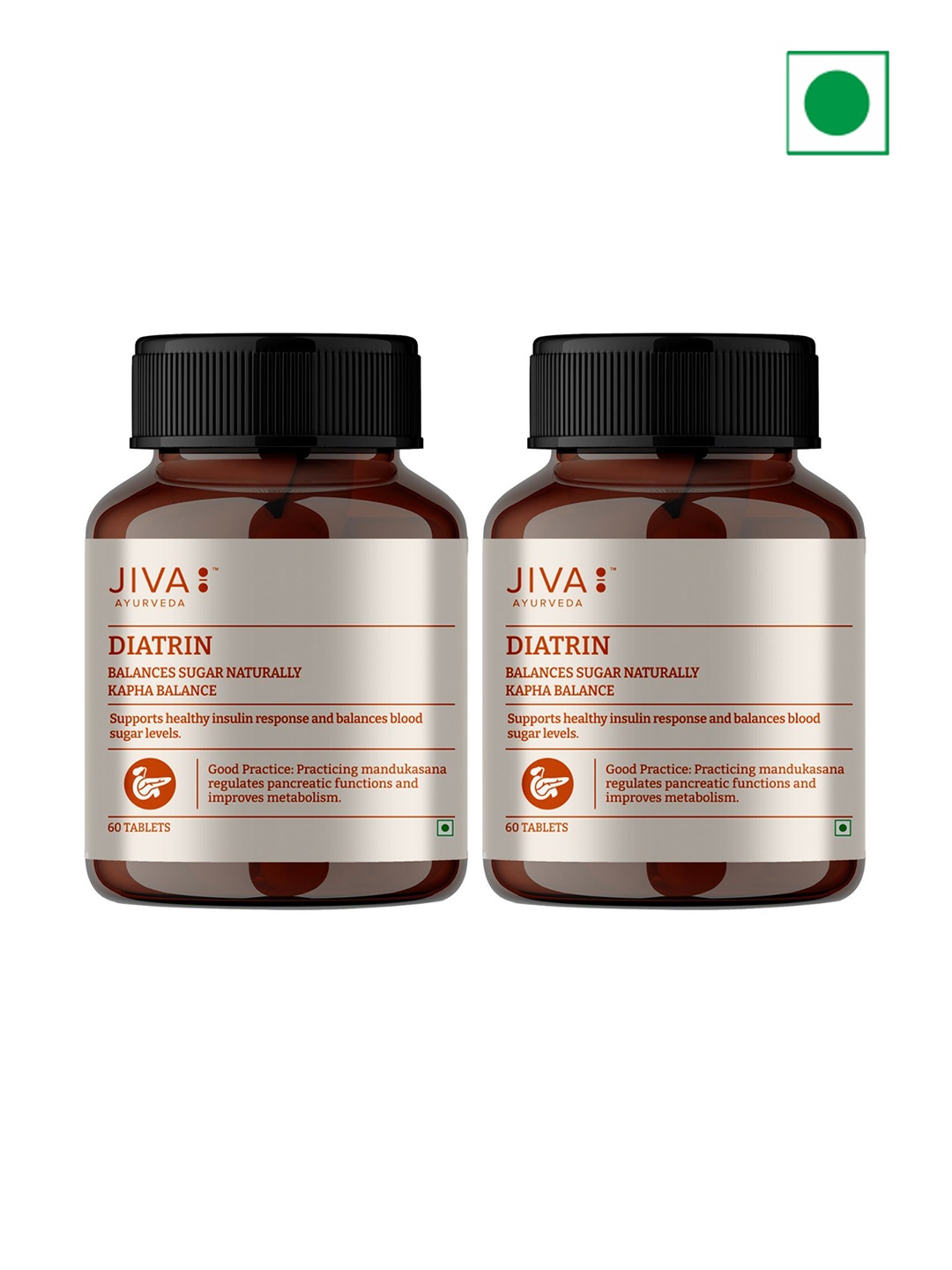 

Jiva Set Of 2 Diatrin Tablet Supports Healthy Blood Sugar Levels-60 Tablets Each, White
