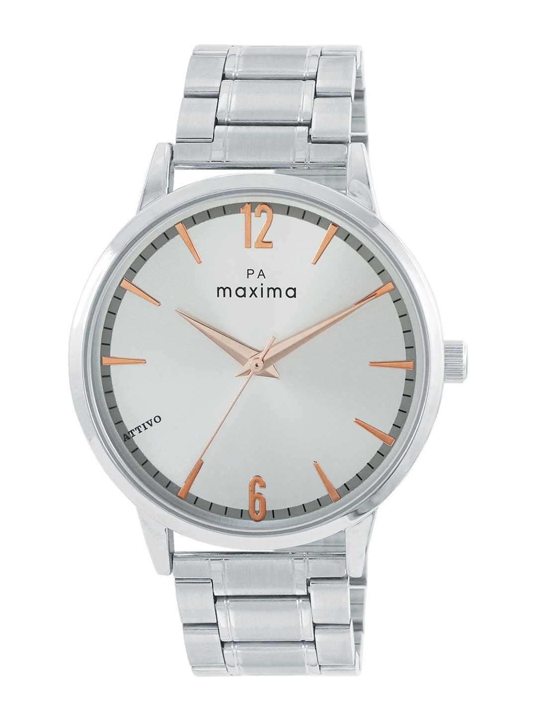 

maxima Men Dial & Stainless Steel Straps Analogue Watch 66781CMGI, Silver