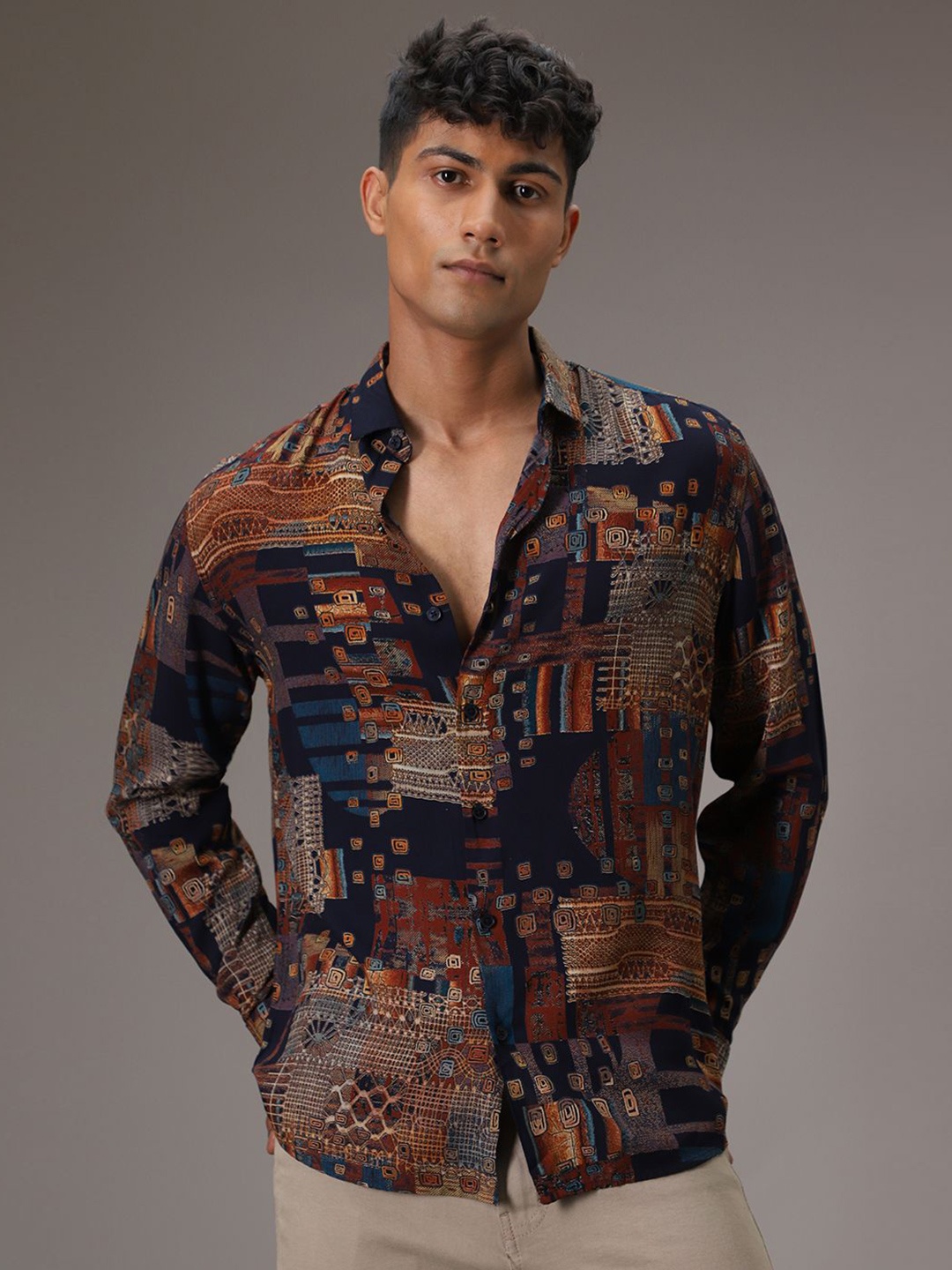 

Banana Club Men Classic Opaque Printed Casual Shirt, Multi