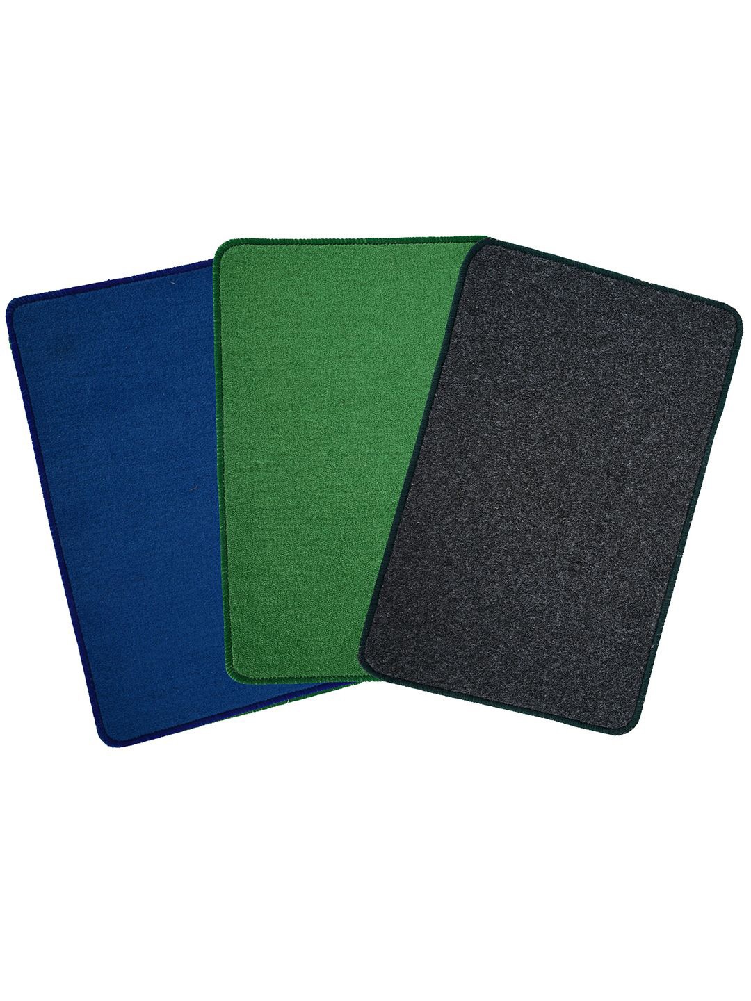 

Kuber Industries Green & Blue 3 Pieces Microfiber Anti-Skid Doormats