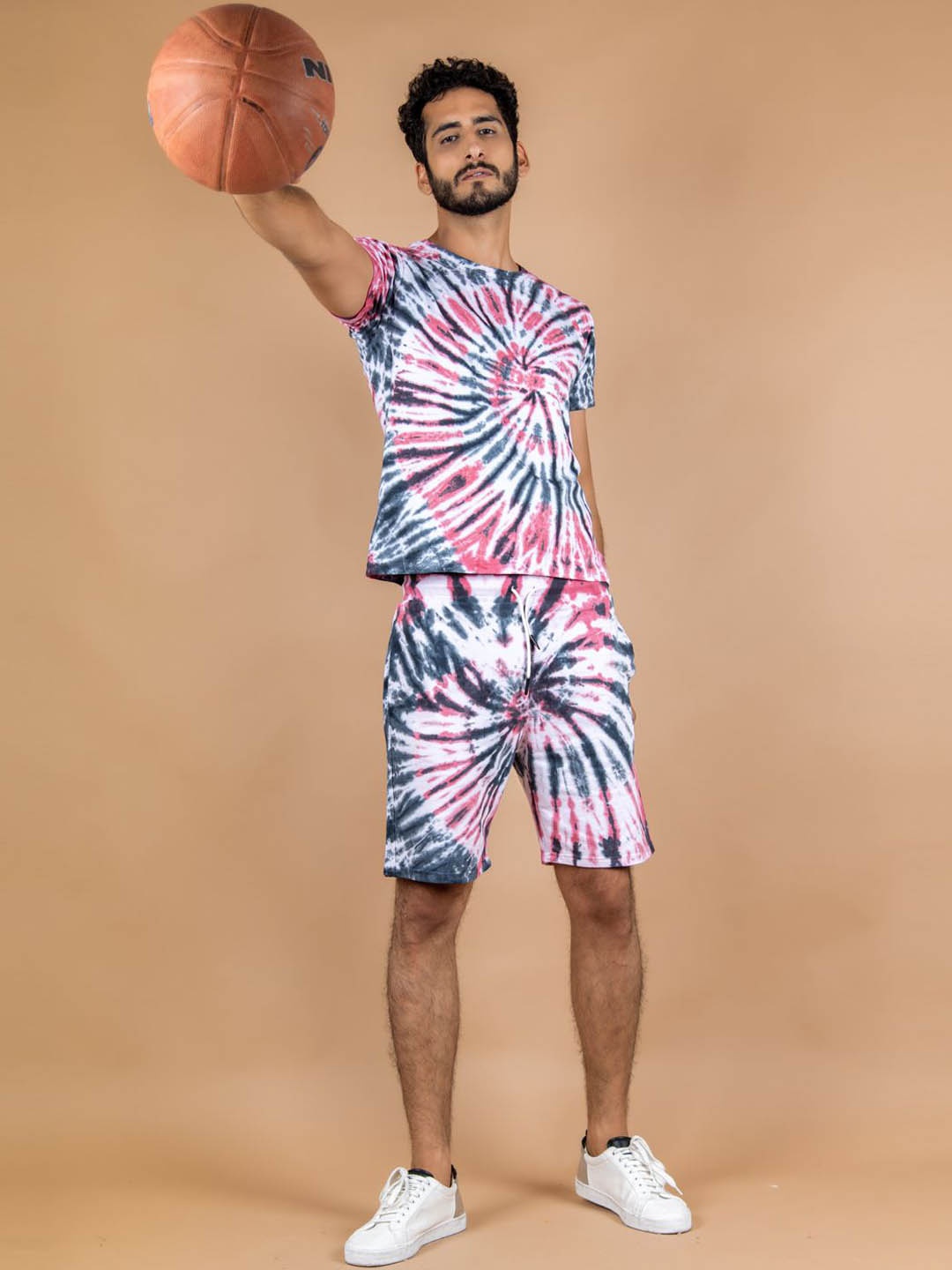 

Tistabene Tie & Dye Printed T-Shirt & Shorts Co-Ord, Pink