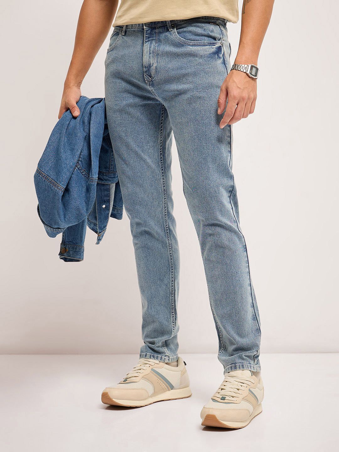 

THE BEAR HOUSE Men Slim Fit Stretchable Jeans, Blue