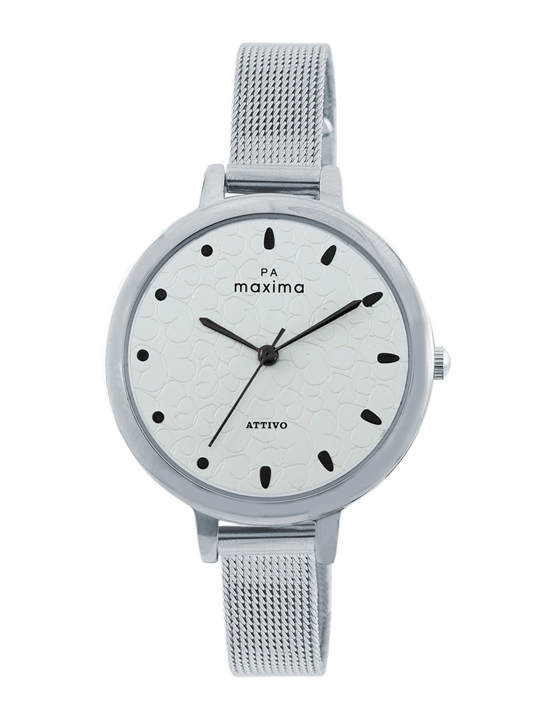 

maxima Women Dial & Stainless Steel Straps Analogue Watch 60472CMLI, Silver