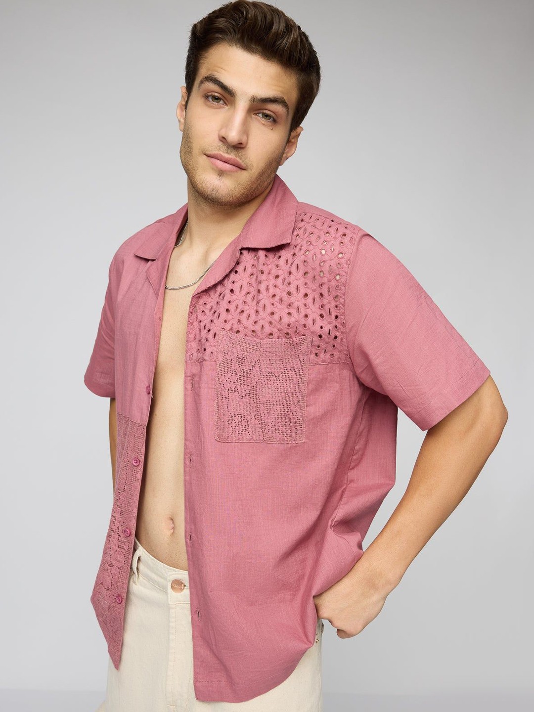 

FREAKINS Men Opaque Casual Shirt, Pink