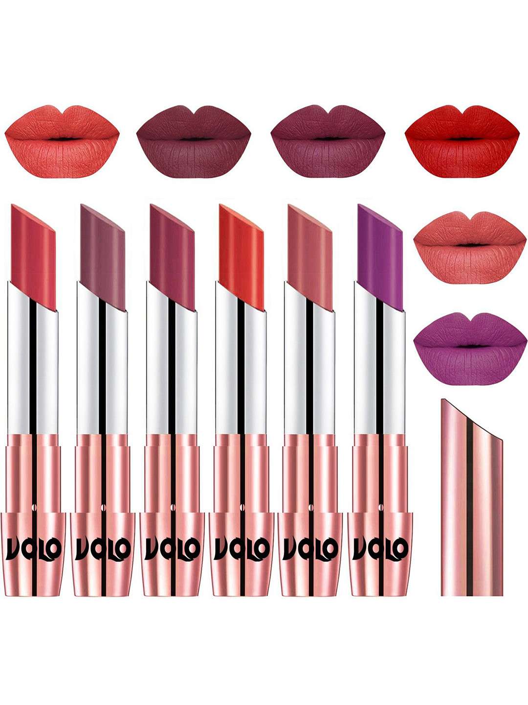 

VOLO Set Of 6 Creme Matte Lipstick - 3.5g Each, Multi