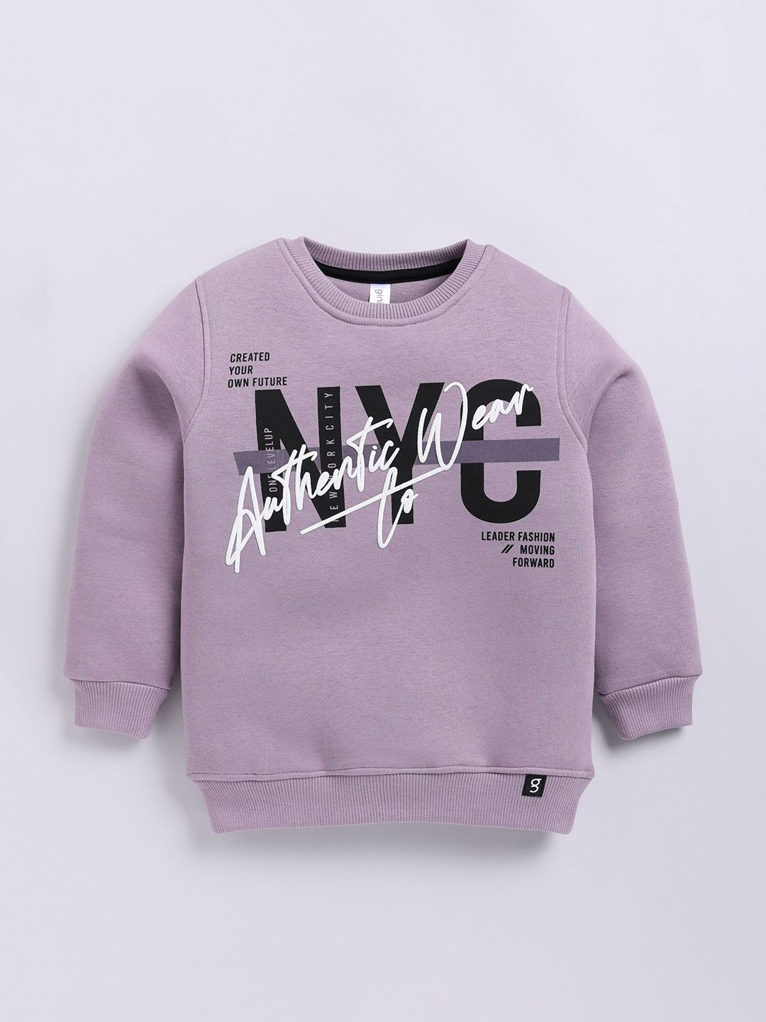 

Ginie Boys Typography Printed Round Neck Sweatshirt, Purple