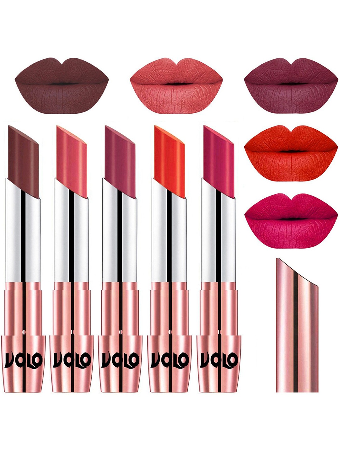 

VOLO Set Of 5 Creme Matte Lipstick - 3.5g Each - 34-37-38-39-44, Multi