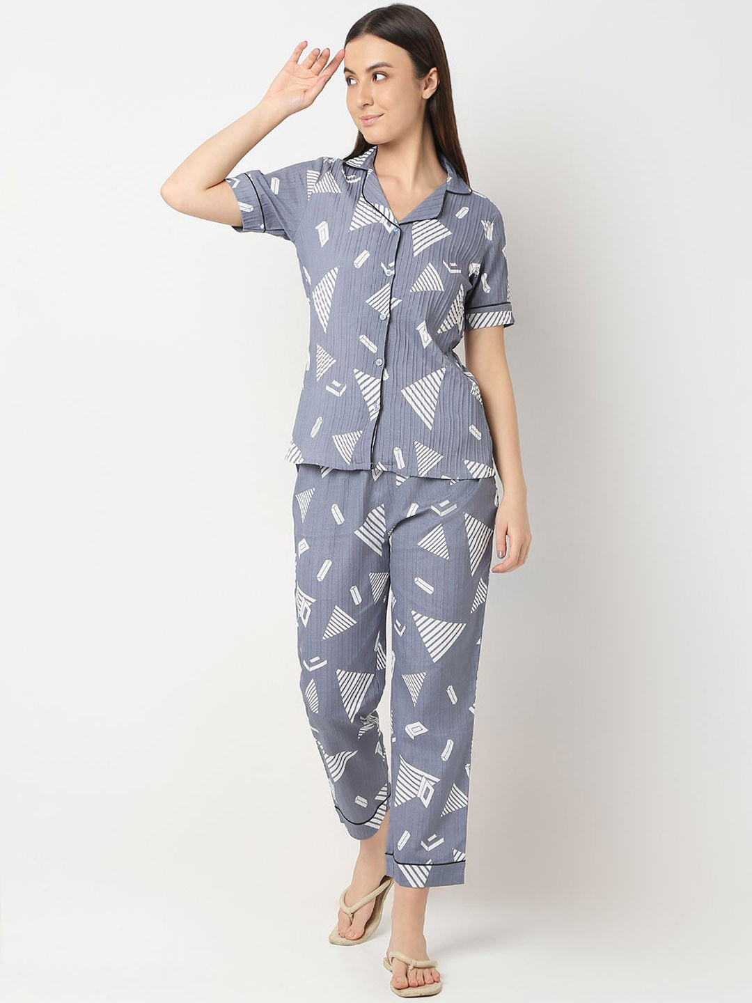 

Smarty Pants Women Printed Night suit, Grey