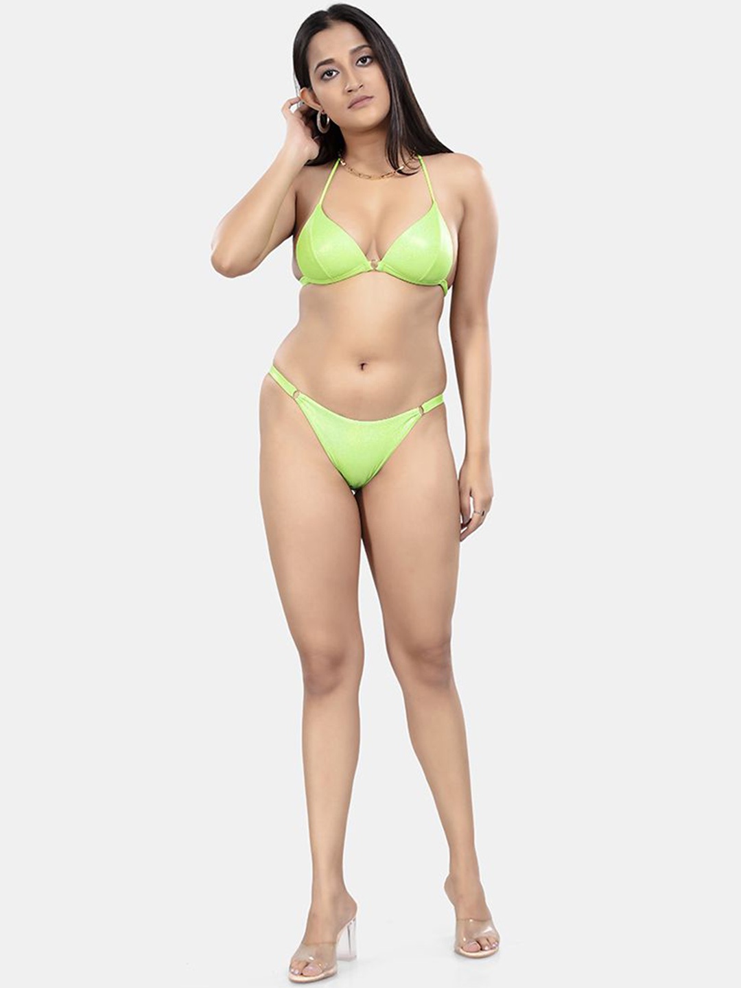 

BOLD & BAE Halter Neck Swim Bikini Set, Green